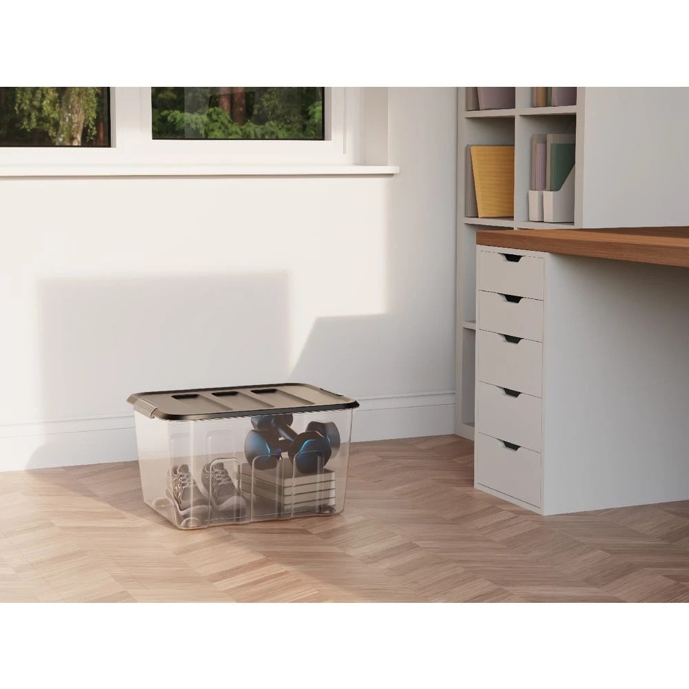 6 J.Burrows 52L Modular Storage Container Clear/Grey, 6 of 6