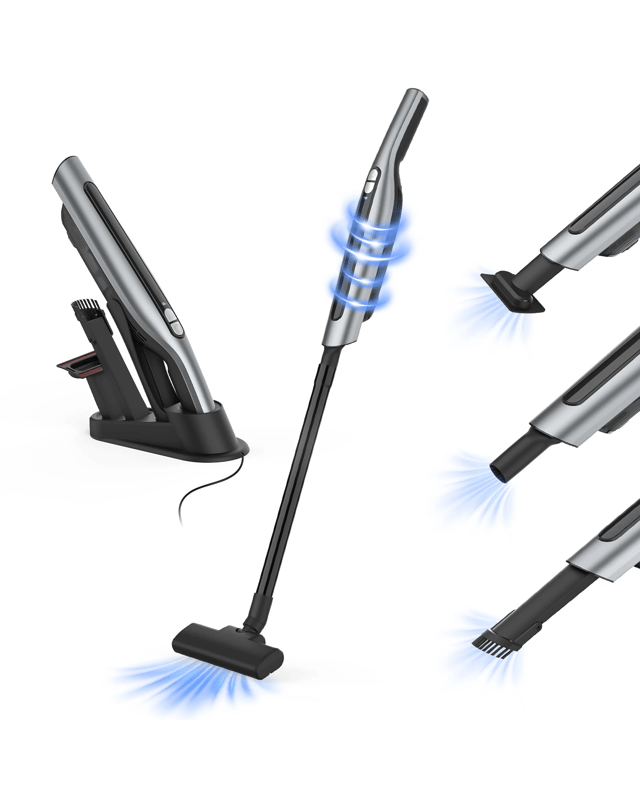 ADVWIN 4-in-1 Cordless Vacuum Cleaner, Portable Lightweight Car Vacuum, with Powerful Suction,LED Dis