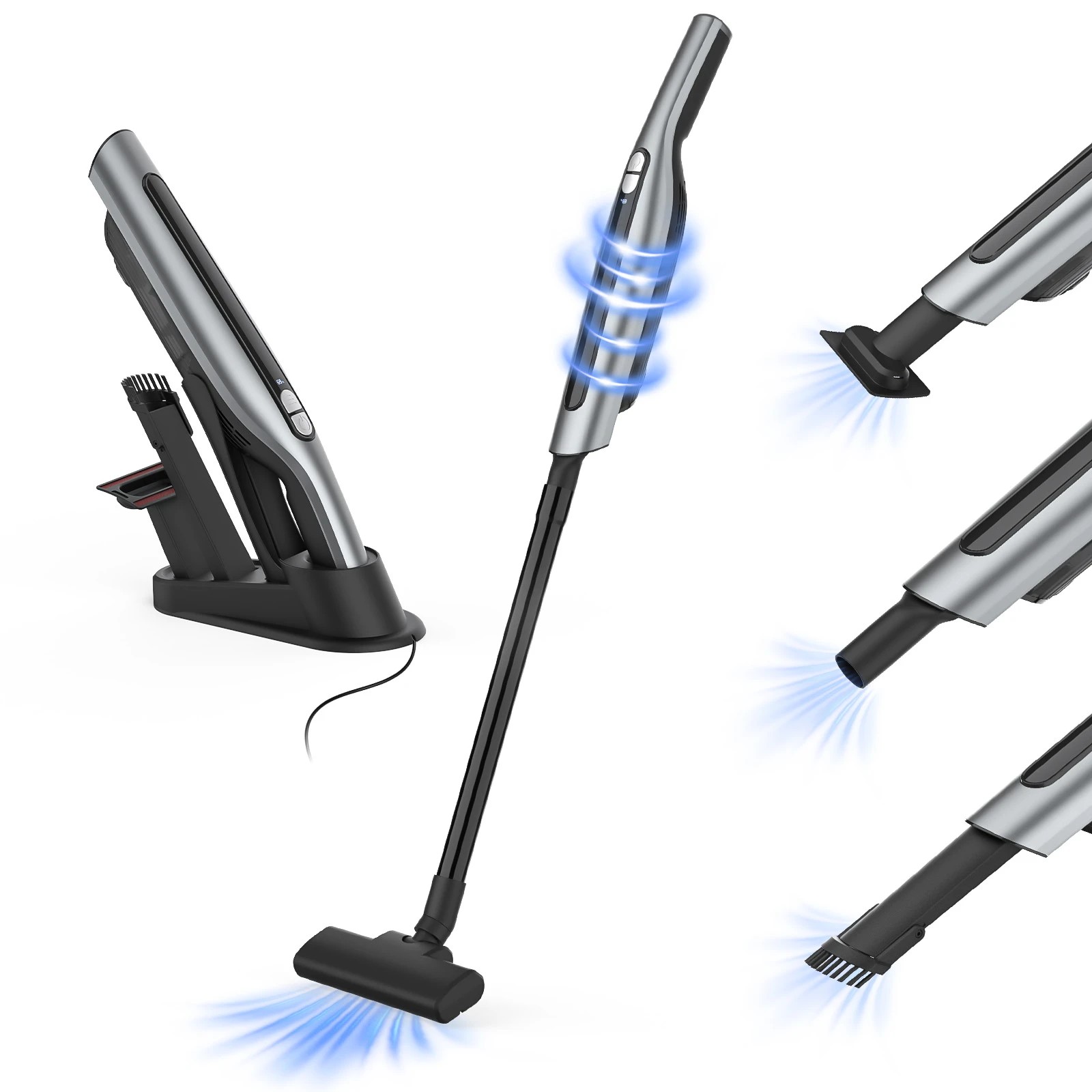 1 ADVWIN 4-in-1 Cordless Vacuum Cleaner, Portable Lightweight Car Vacuum, with Powerful Suction,LED Display, 1 of 7