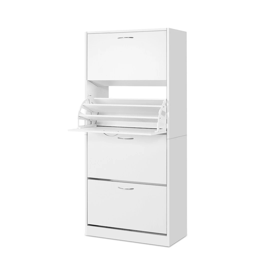 1 Artiss Shoe Rack Cabinet 60 Pairs 4 Doors - White, 1 of 7
