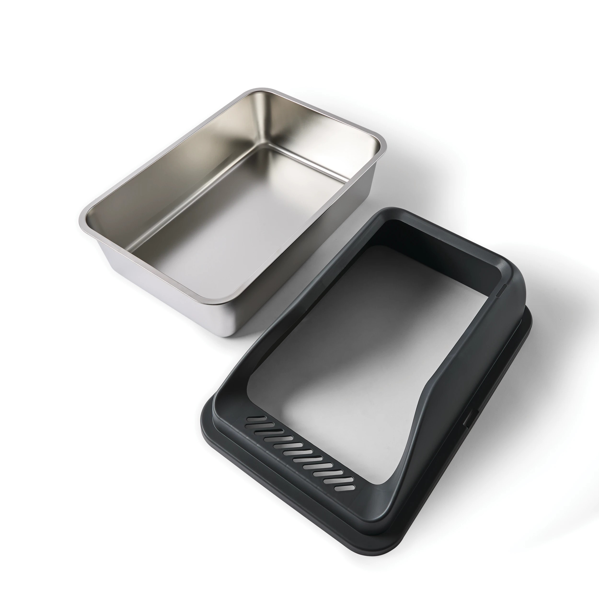 3 Stainless Steel High Side Cat Litter Box, 3 of 9