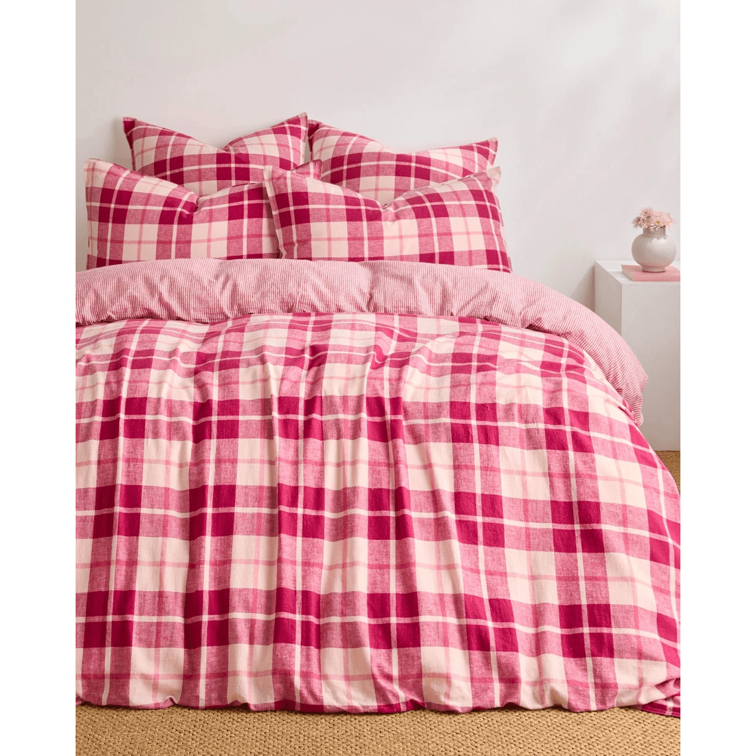 1 Target Ashlee Check Linen/Cotton Quilt Cover Set - Pink, 1 of 9