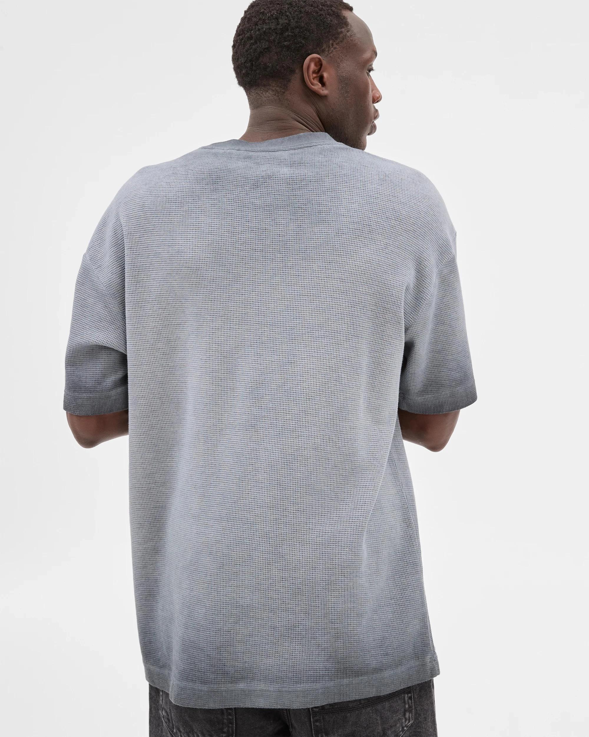 6 Australian Cotton Blend Waffle T-Shirt - Commons WASHED BLACK, 6 of 6