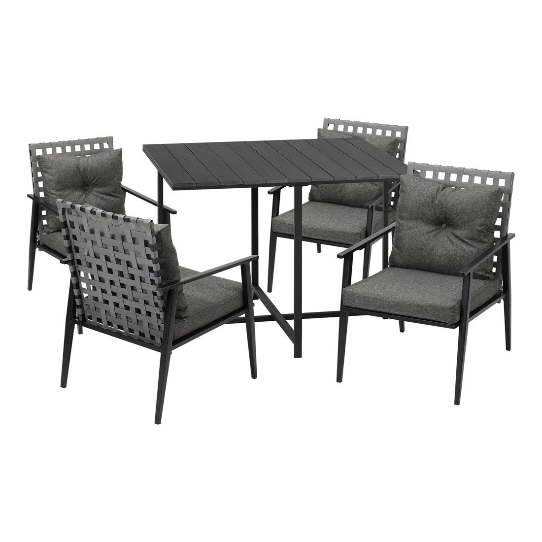 6 Livsip Outdoor Dining Set Patio Furniture Setting Rattan Chairs and Chairs 5PCS - Multi, 6 of 9