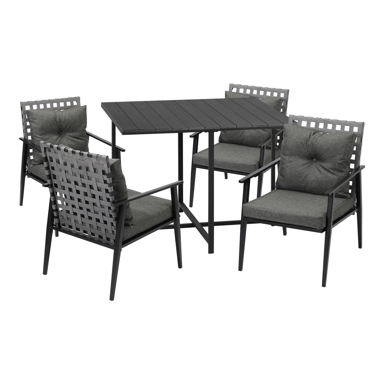 6 Livsip Outdoor Dining Set Patio Furniture Setting Rattan Chairs and Chairs 5PCS - Multi, 6 of 9