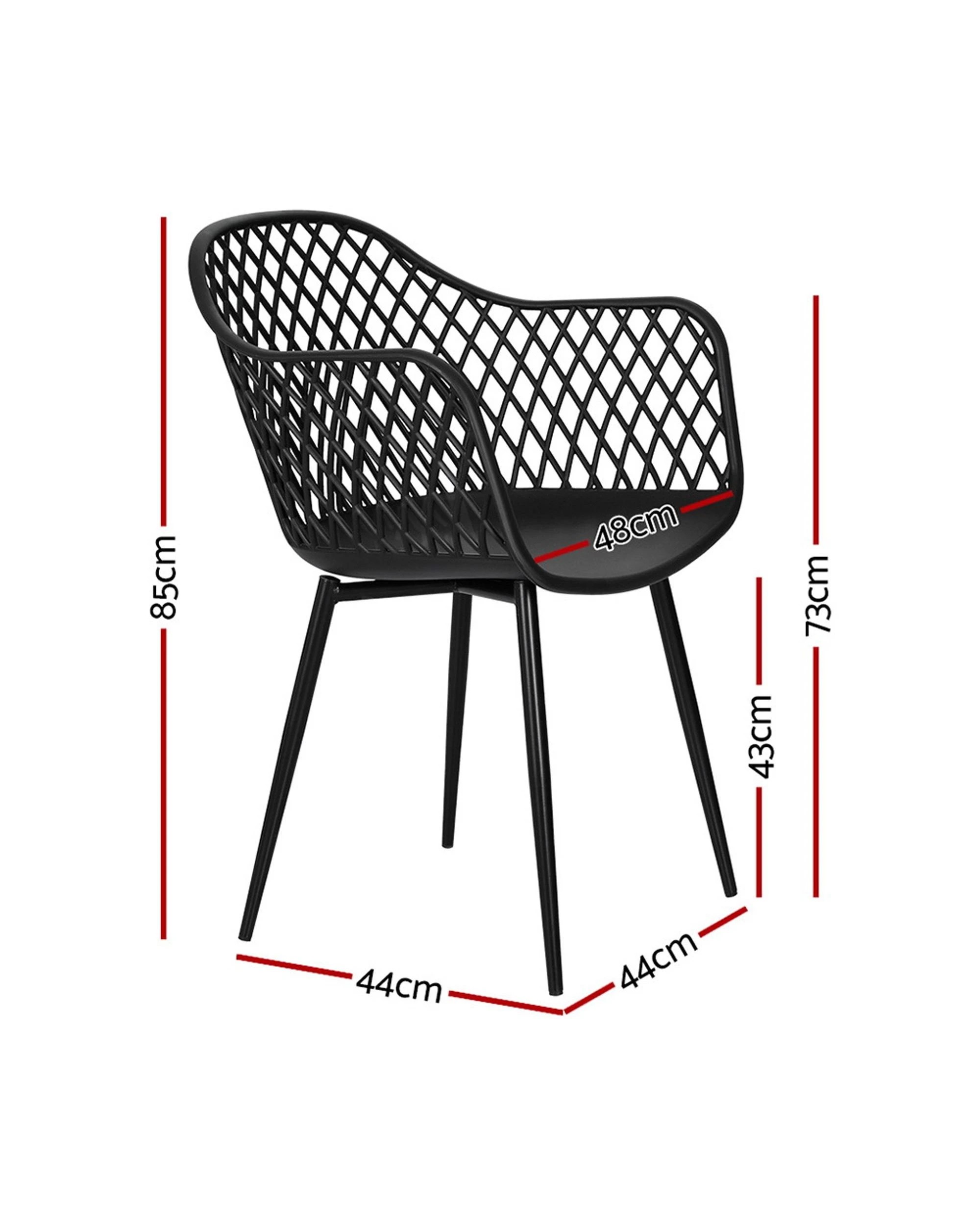 2 Gardeon 4pc Outdoor Dining Chairs Pp Lounge Chair Patio Furniture Garden Durable Space Saving Outdoor Dining Set - Black, 2 of 4