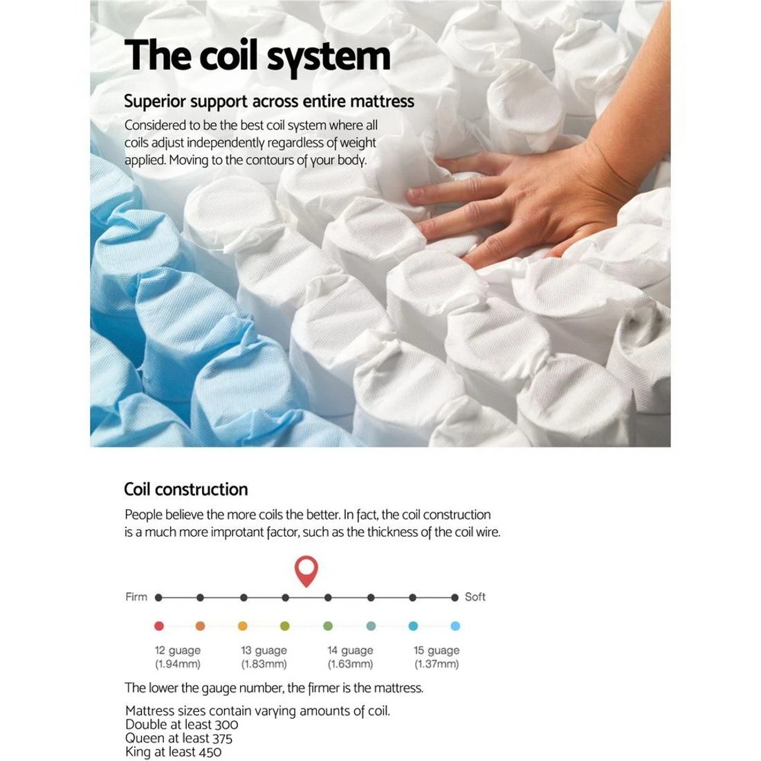 5 Giselle Bedding 27cm Mattress Euro Top King - King Bed - White, 5 of 7