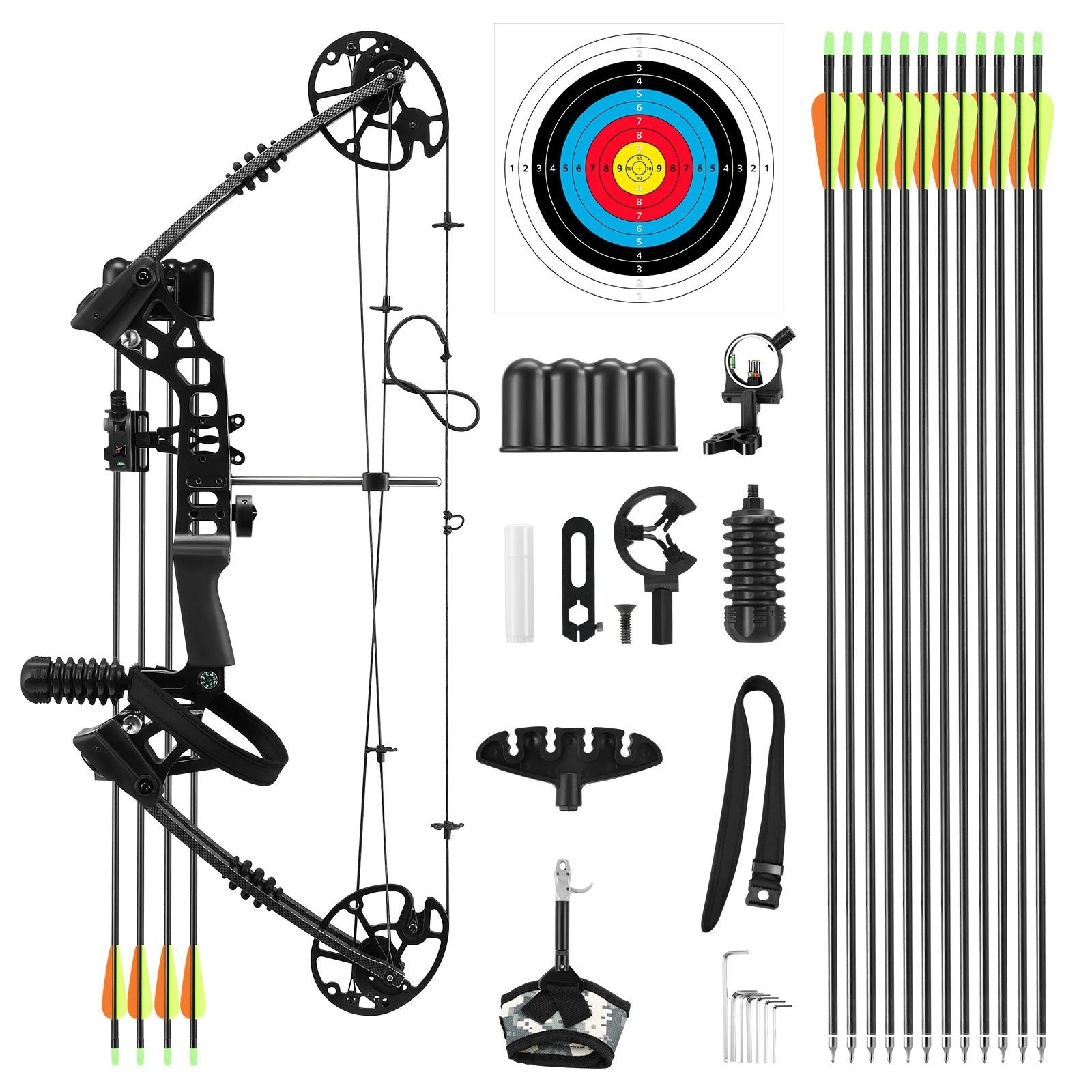 5 AUSWAY Compound Bow Arrow Set Sports Archery Hunting Target Shooting, 5 of 5