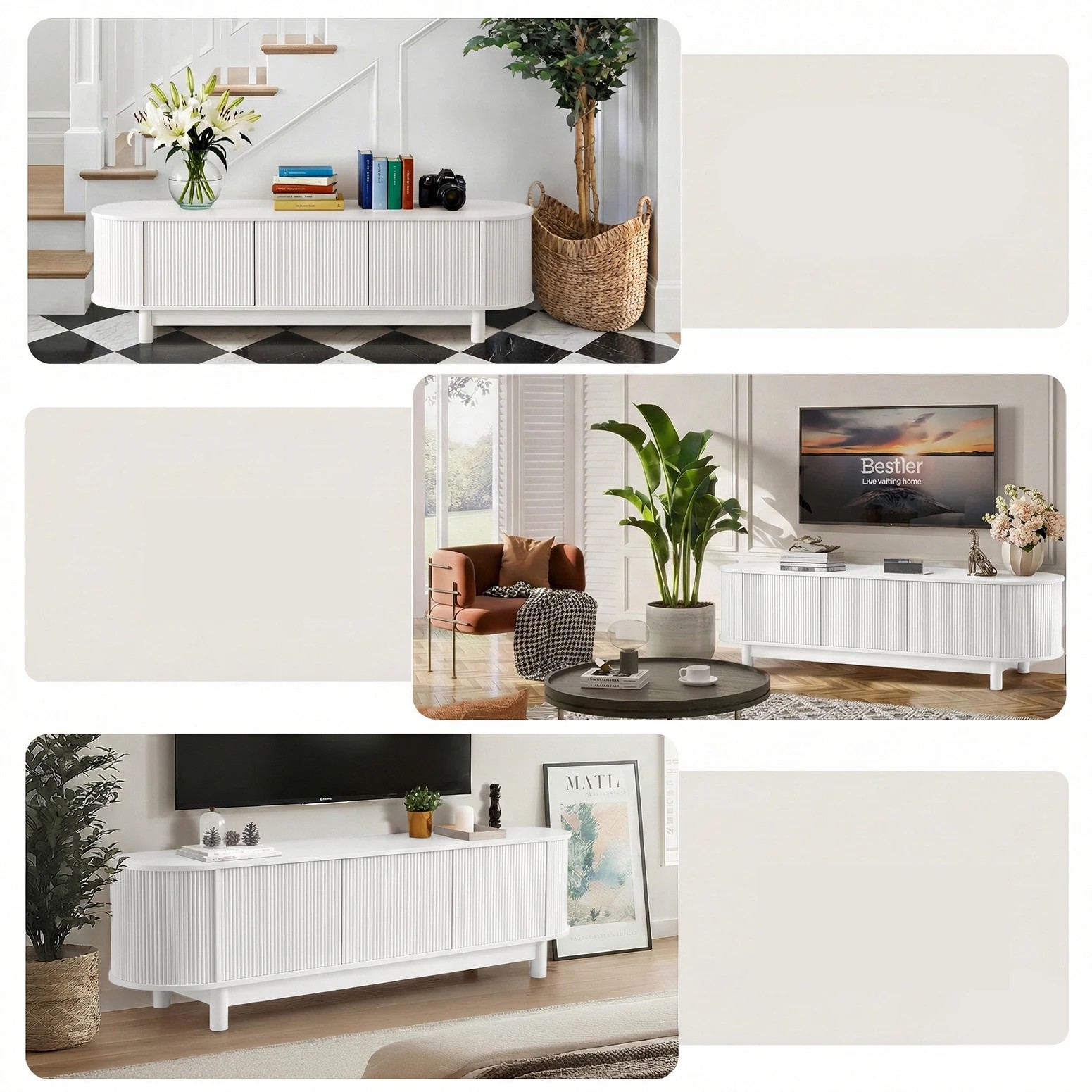 7 Artiss TV Unit Entertainment Unit Storage Cabinet 160cm - White, 7 of 9