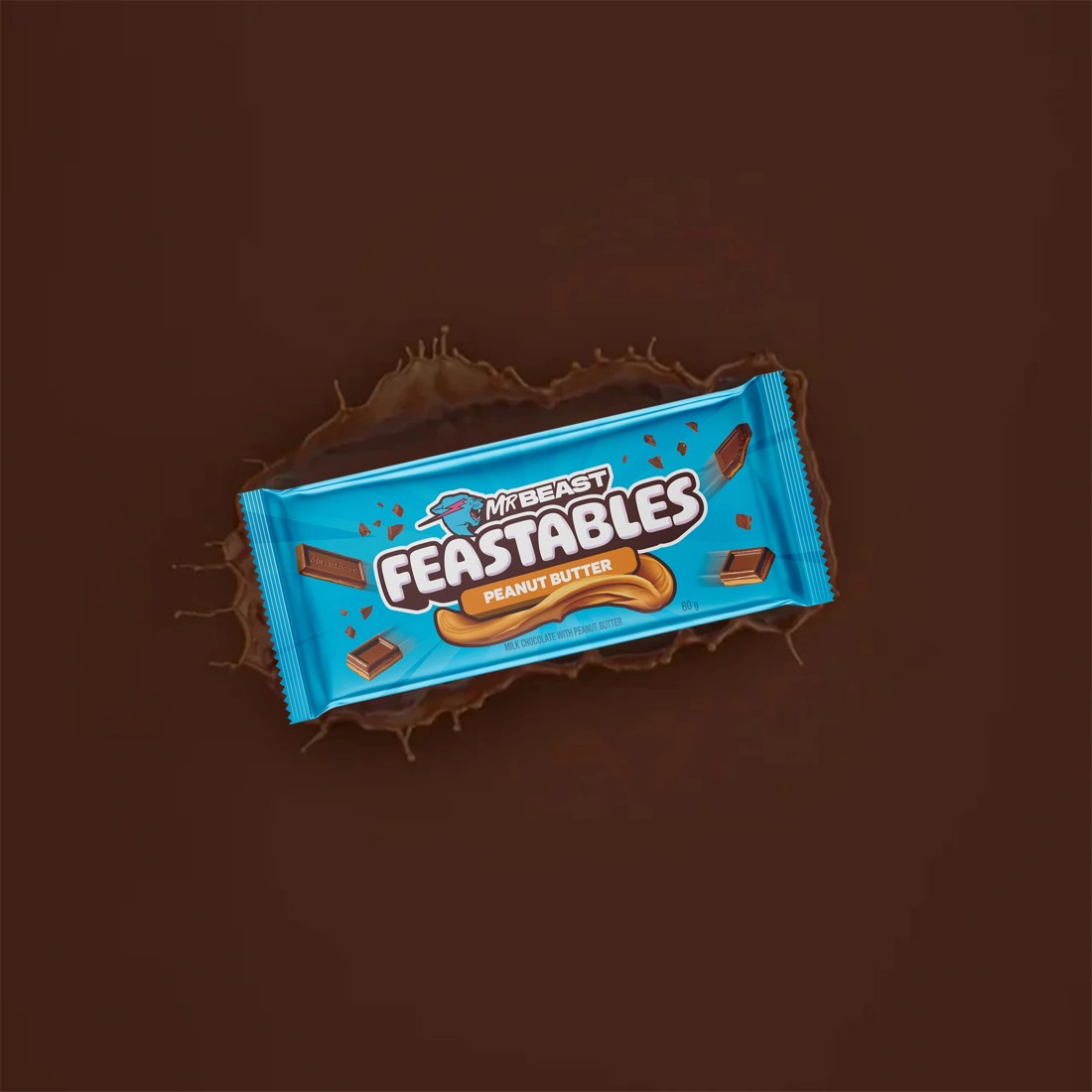5 MrBeast Feastables Peanut Butter Milk Chocolate Bar 60g, 5 of 8