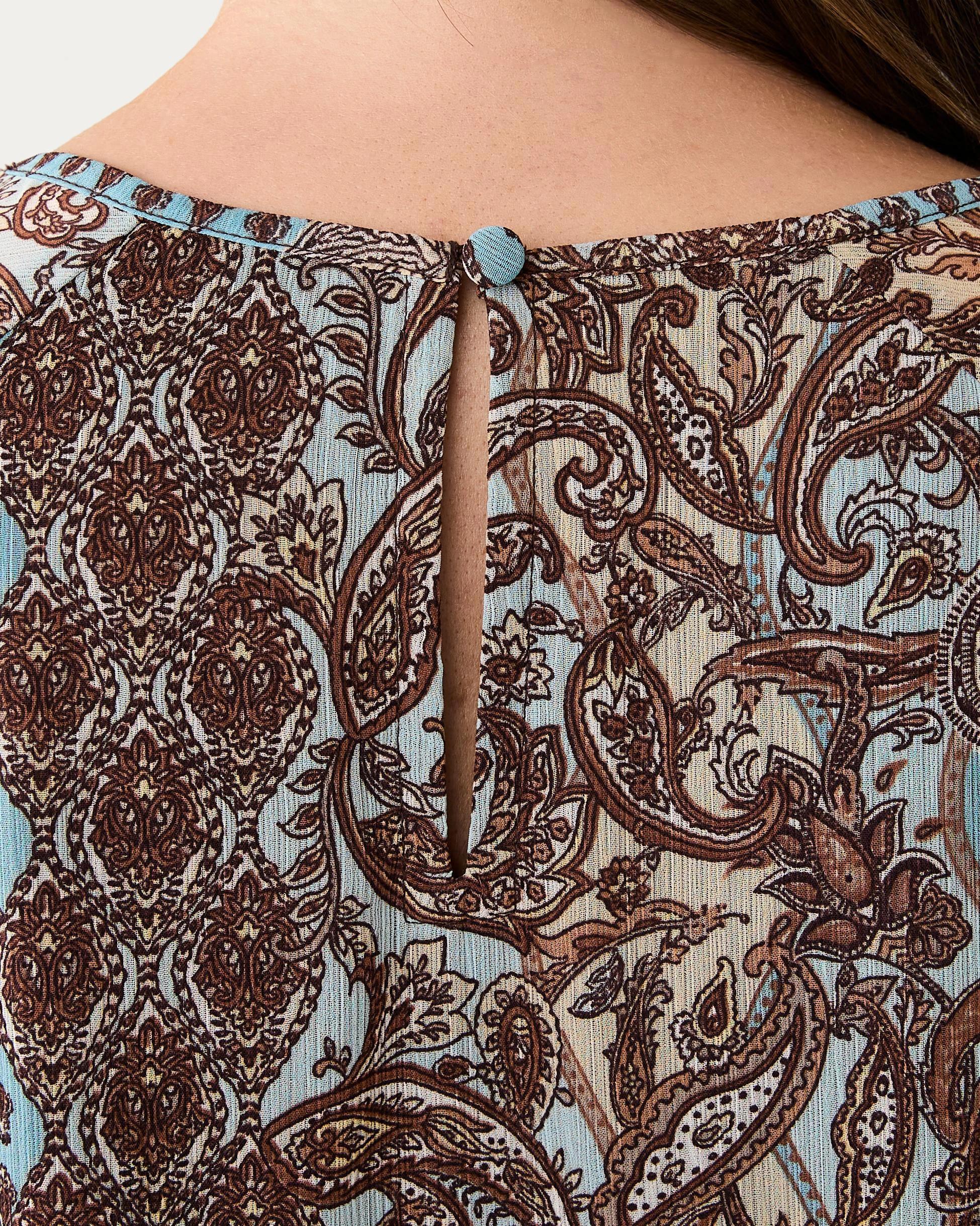 6 Long Sleeve Chiffon Tier Top Paisley, 6 of 8