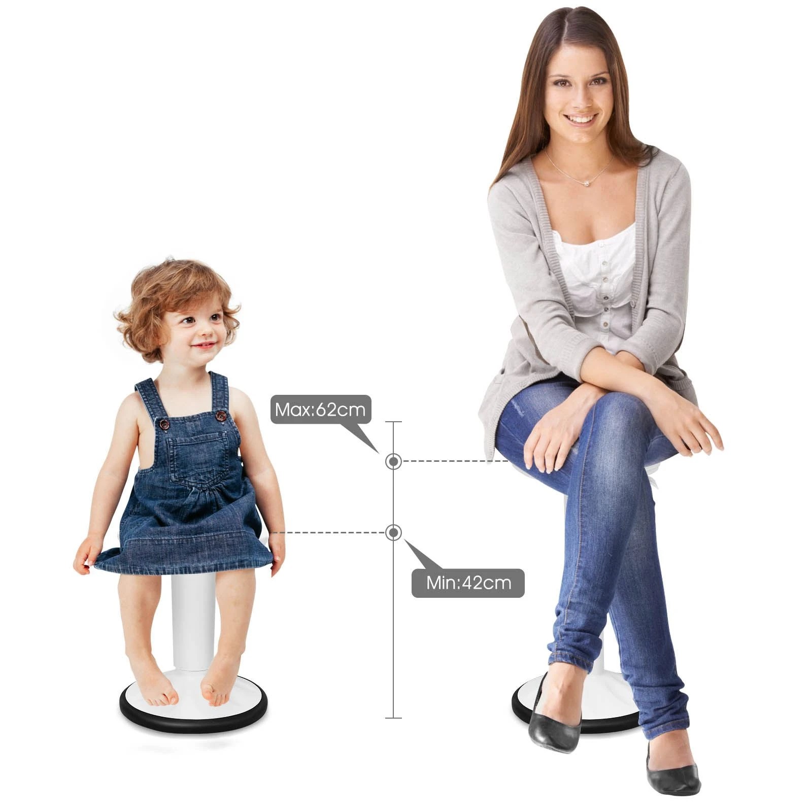 3 Costway Ergonomic Wobble Stool Height Adjustable Active Swivel Chair, 3 of 3
