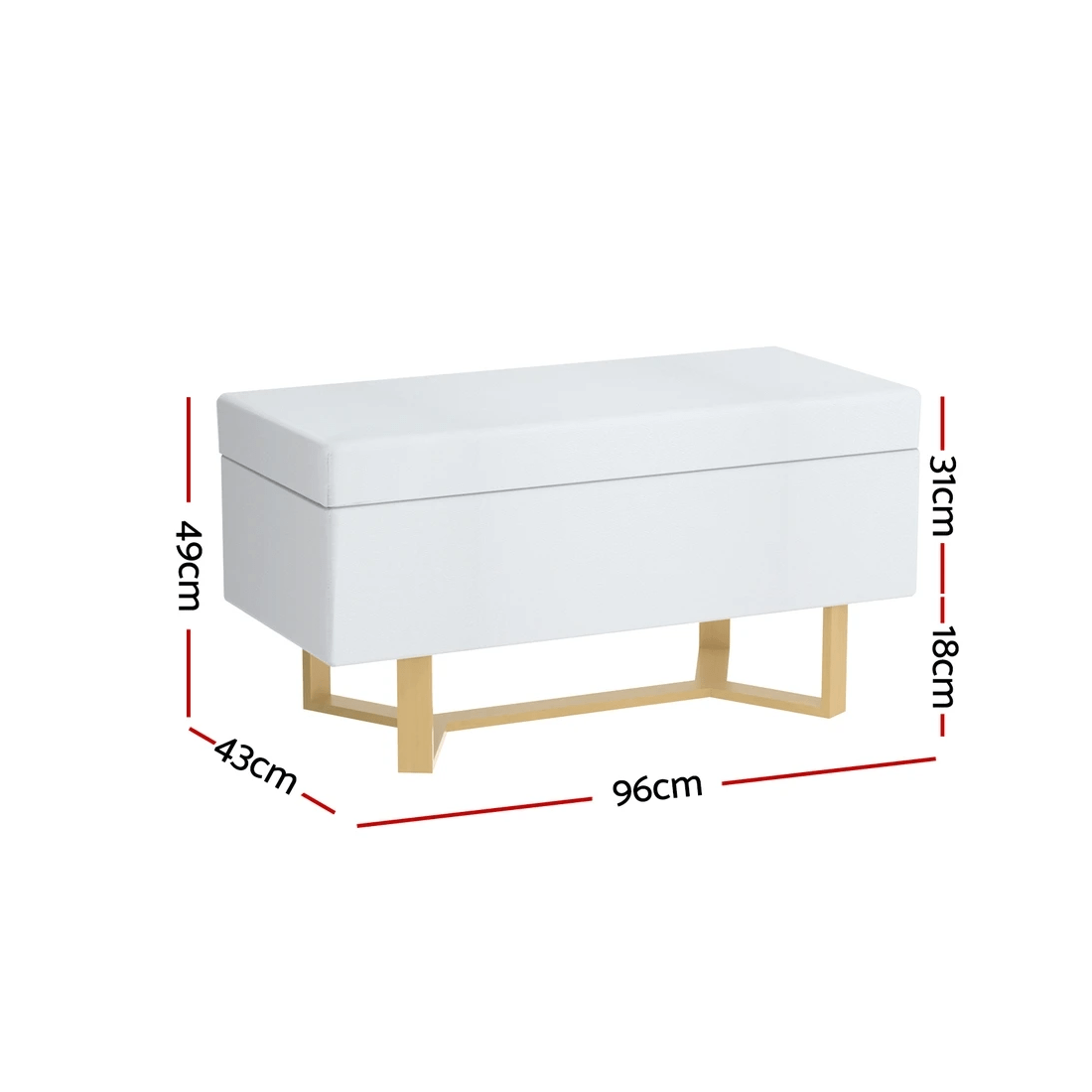 2 Artiss Storage Ottoman Blanket Box Criss-cross Linen - White, 2 of 6