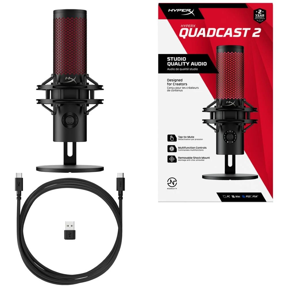 10 HyperX Quadcast 2 Gaming Microphone Black, 10 of 10