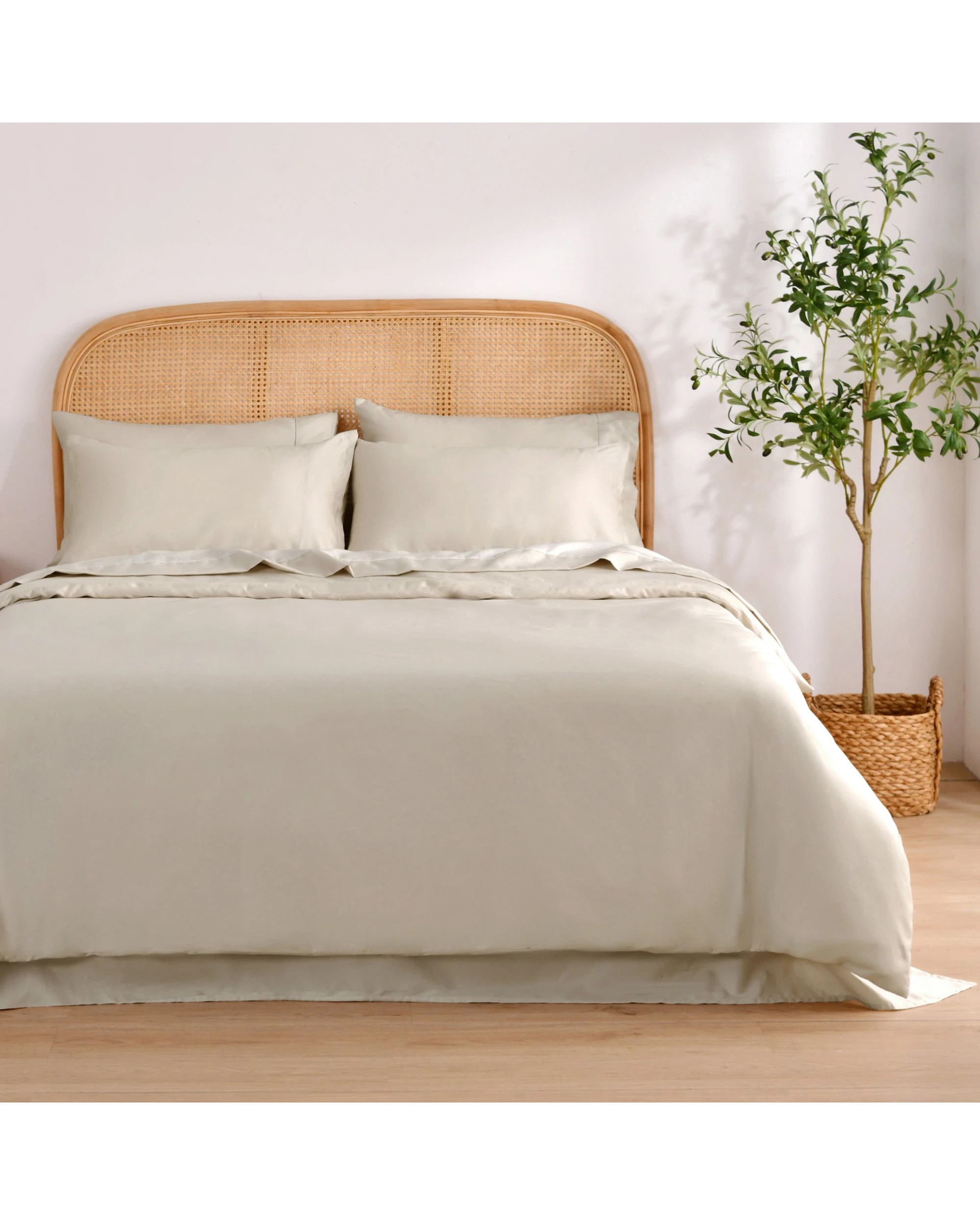 1 Dreamaker 1500TC Cotton Rich Sateen Quilt Cover Set - Queen Bed - Oat, 1 of 7