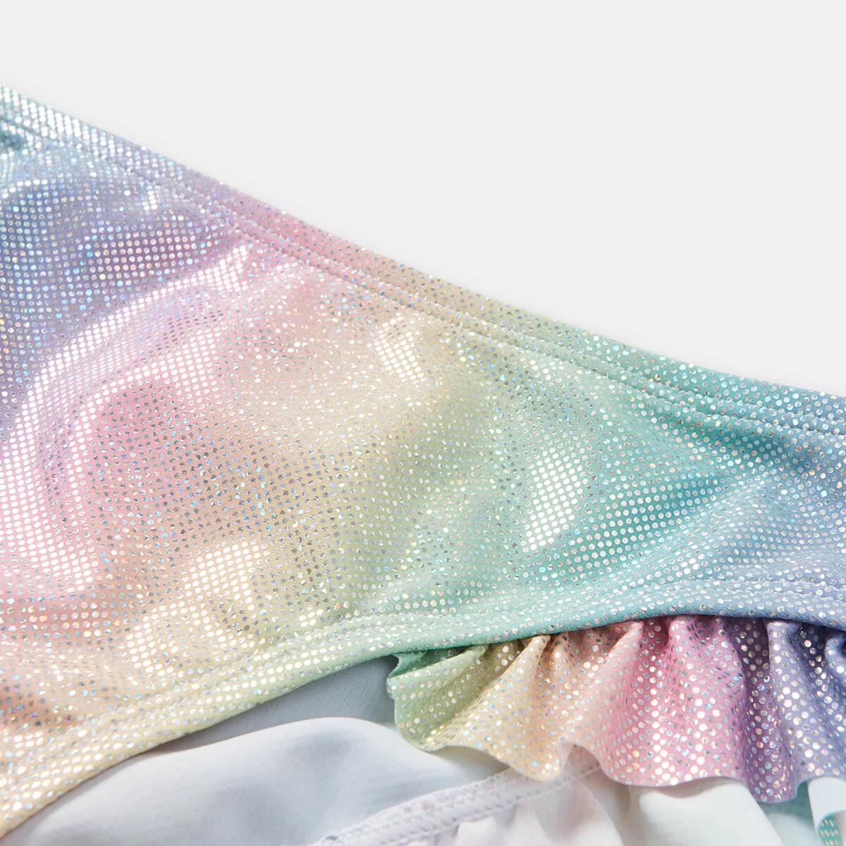 7 3 Piece Frill Bikini Skirt Set Foil Rbw, 7 of 8