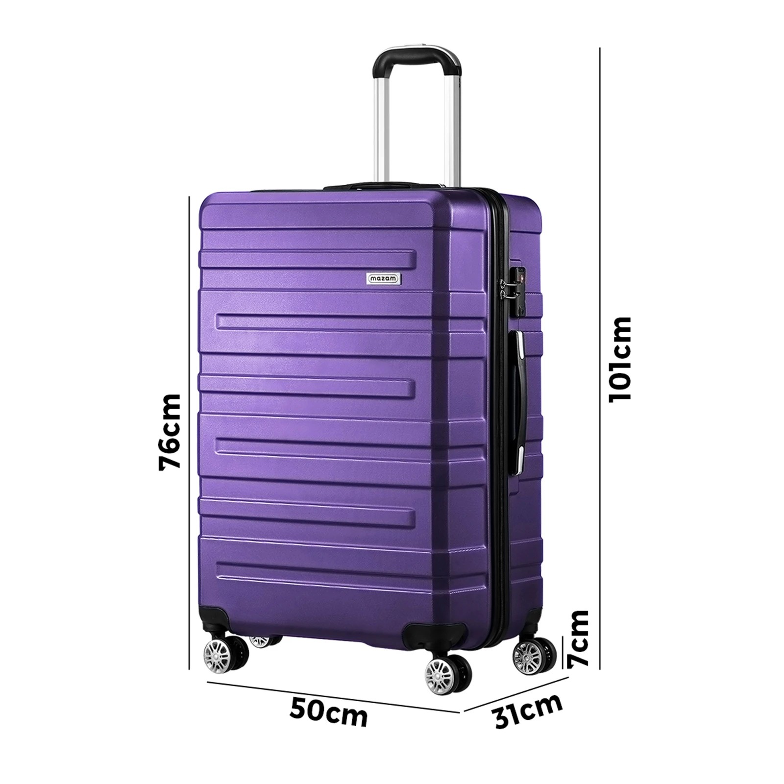 2 Mazam 28" Luggage Suitcase Travel TSA Lock Storage Hard Shell Case - Purple, 2 of 10
