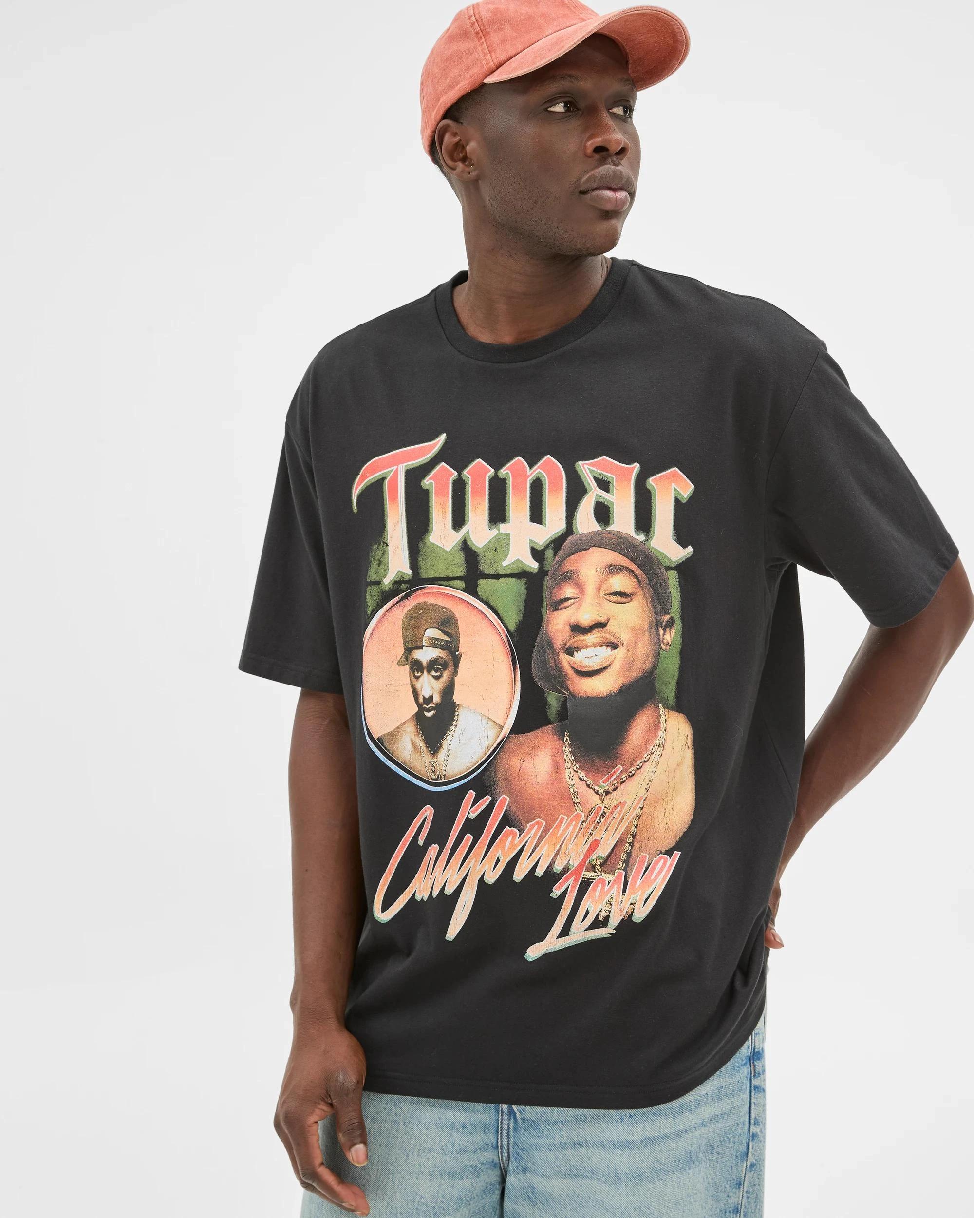 1 Licensed Tupac T-Shirt BLACK, 1 of 6