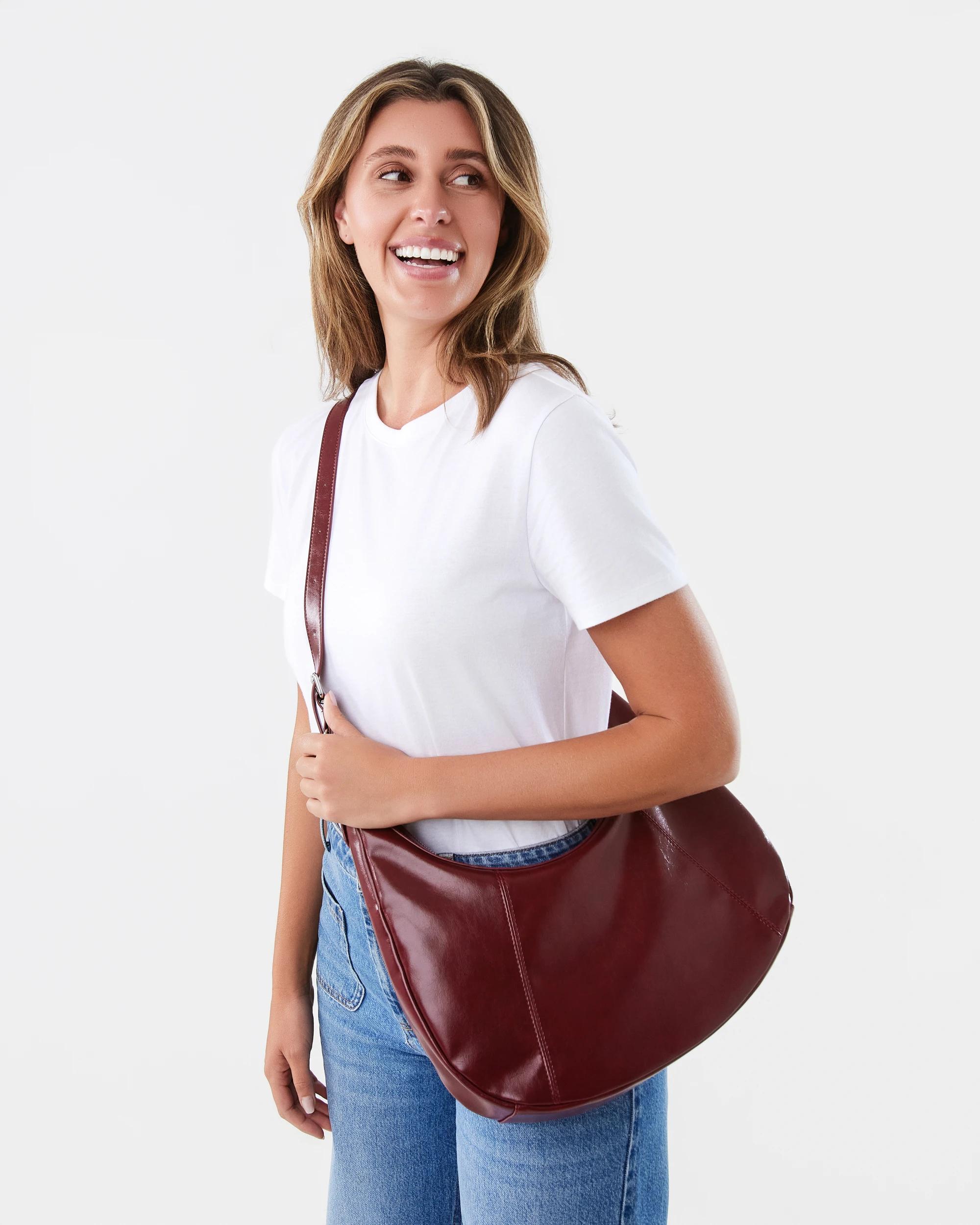 5 Crescent Crossbody Bag Deep Berry, 5 of 5