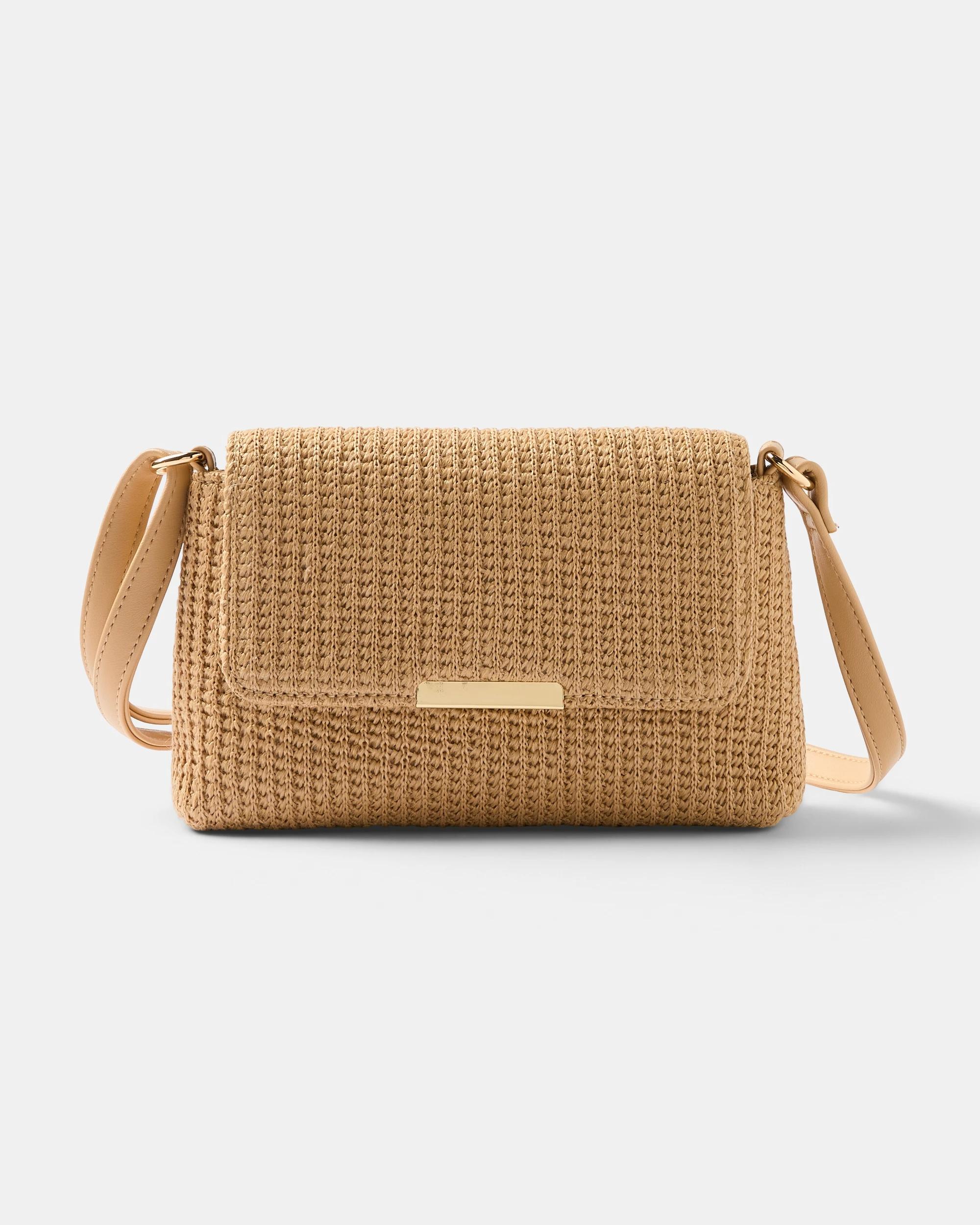 1 Woven Detail Crossbody Bag Natural, 1 of 3