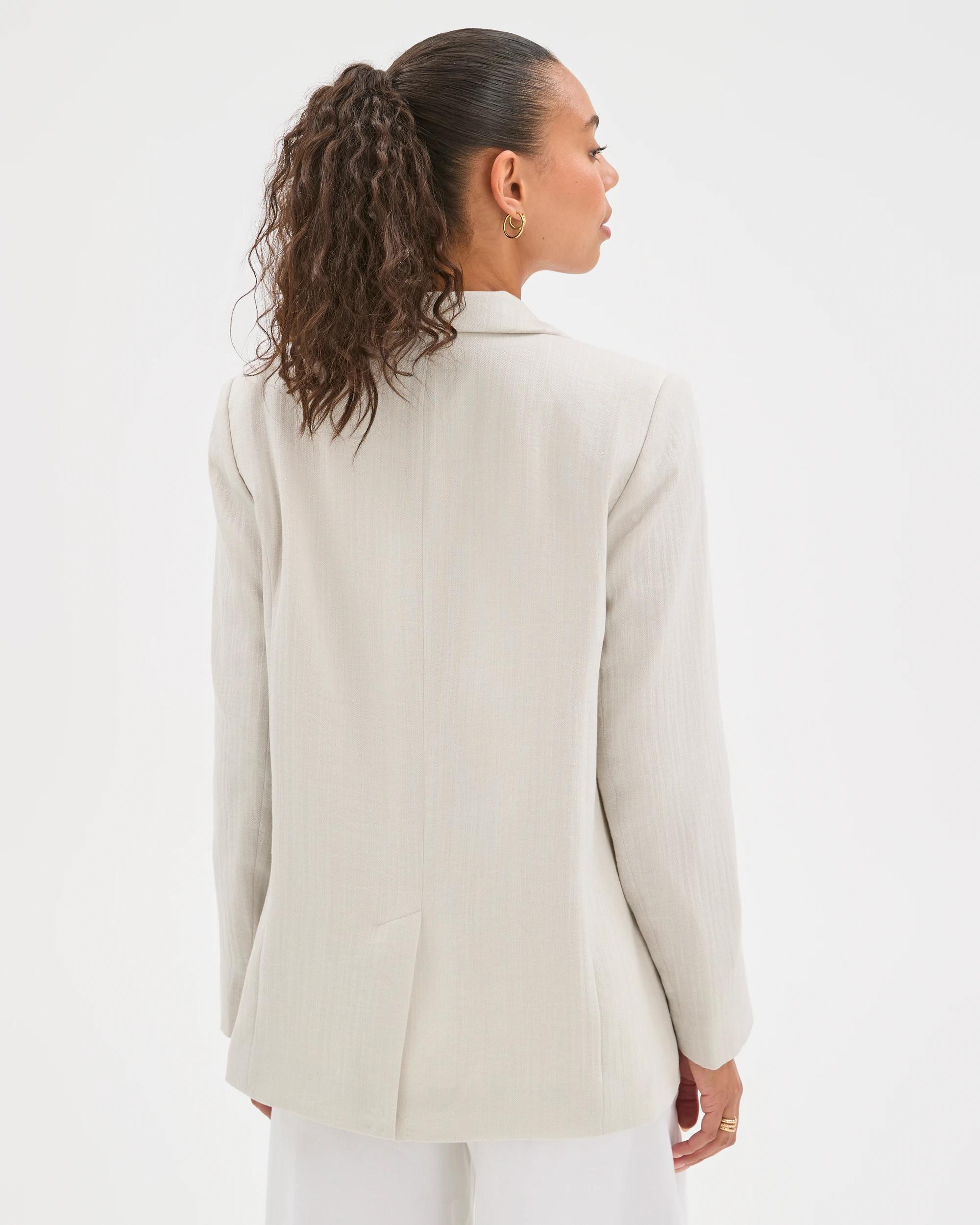 6 Target Woman Relaxed Single Breasted Summer Blazer FLAX, 6 of 6
