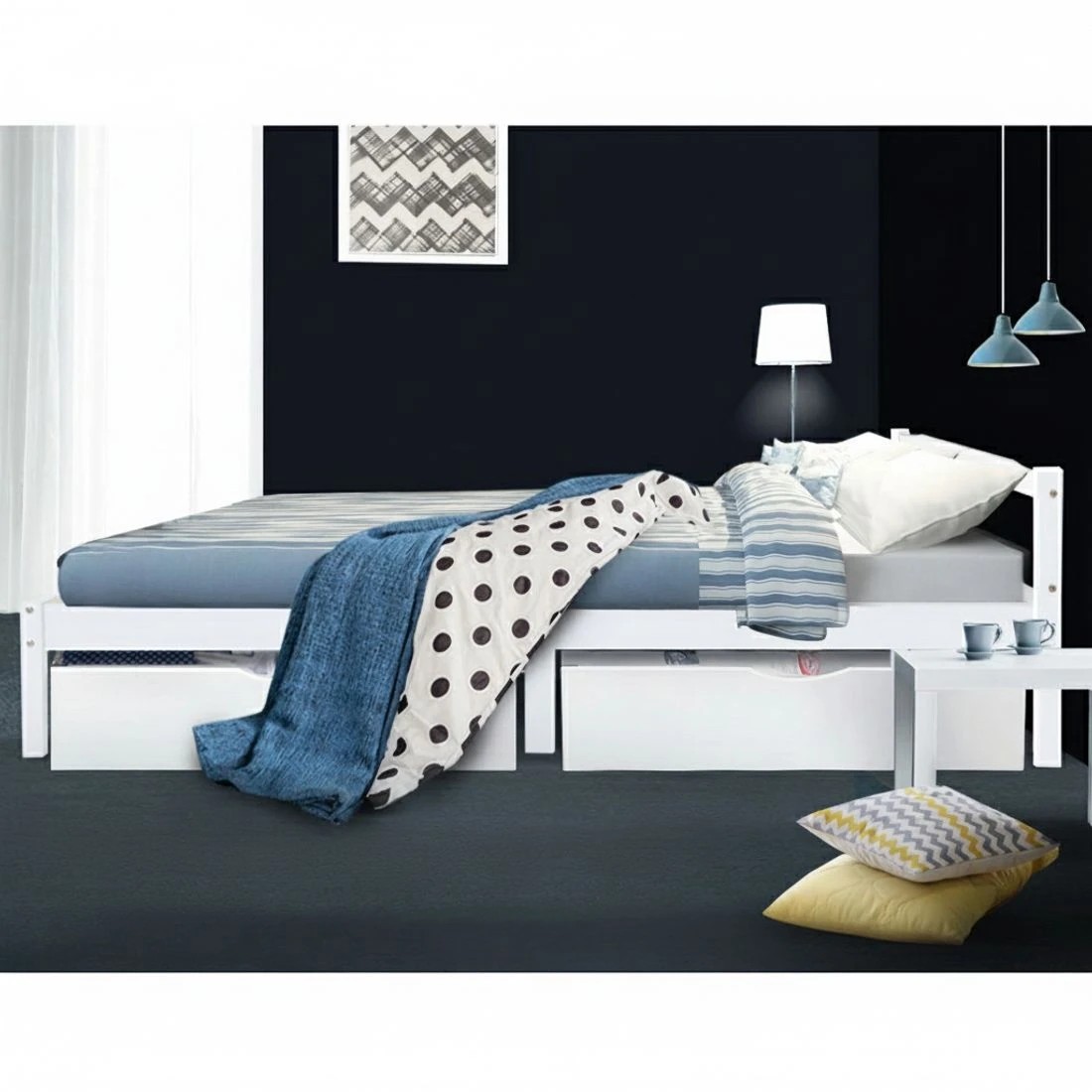 6 Artiss Bed Frame Double Size Wooden  LEXI - Multi, 6 of 8