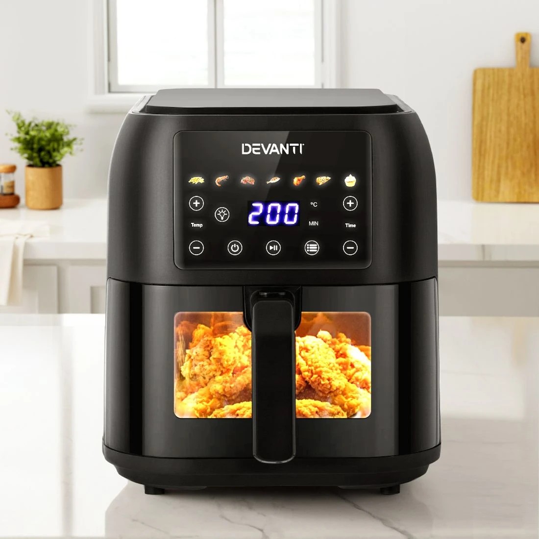 3 Devanti Air Fryer 8L LCD Fryers - Black, 3 of 7