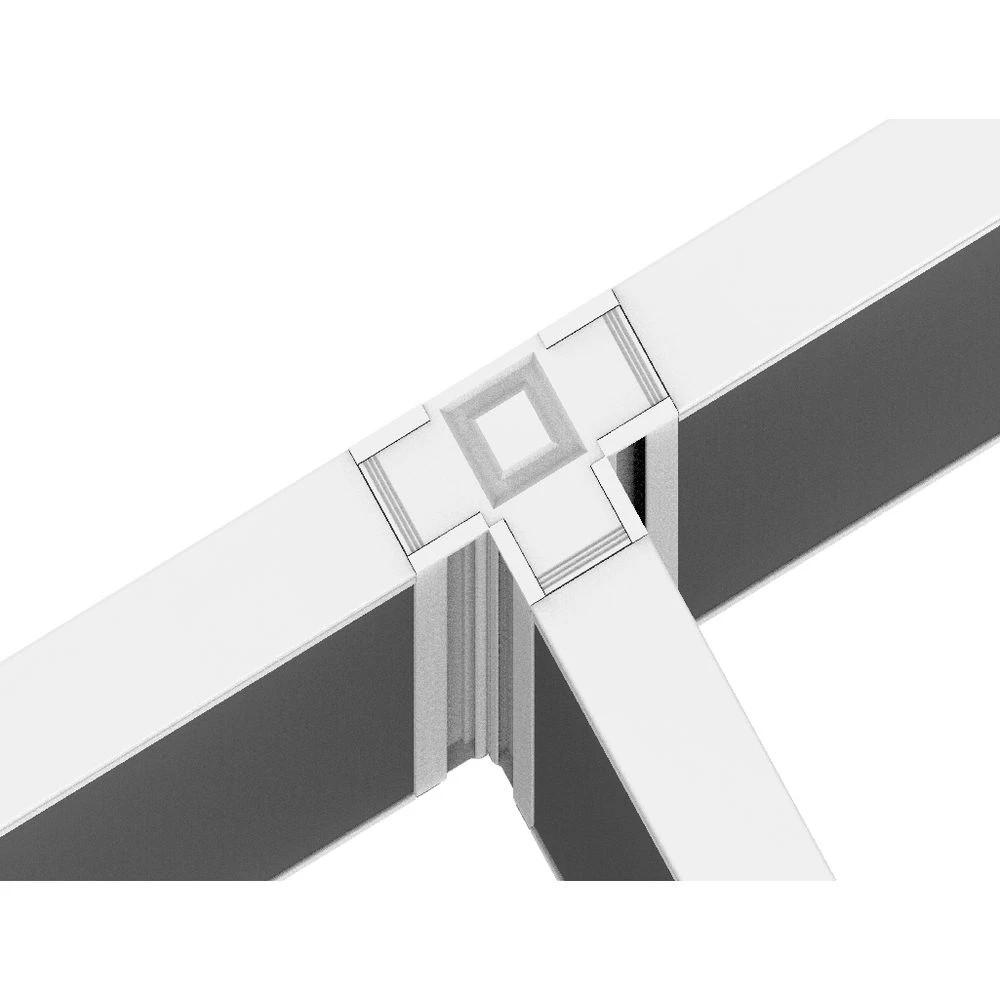 4 Stilford 4 Way Connector for 1250mm Partition Screen White Office Furnishing Accessories Workspace Screens & Partitions, 4 of 5