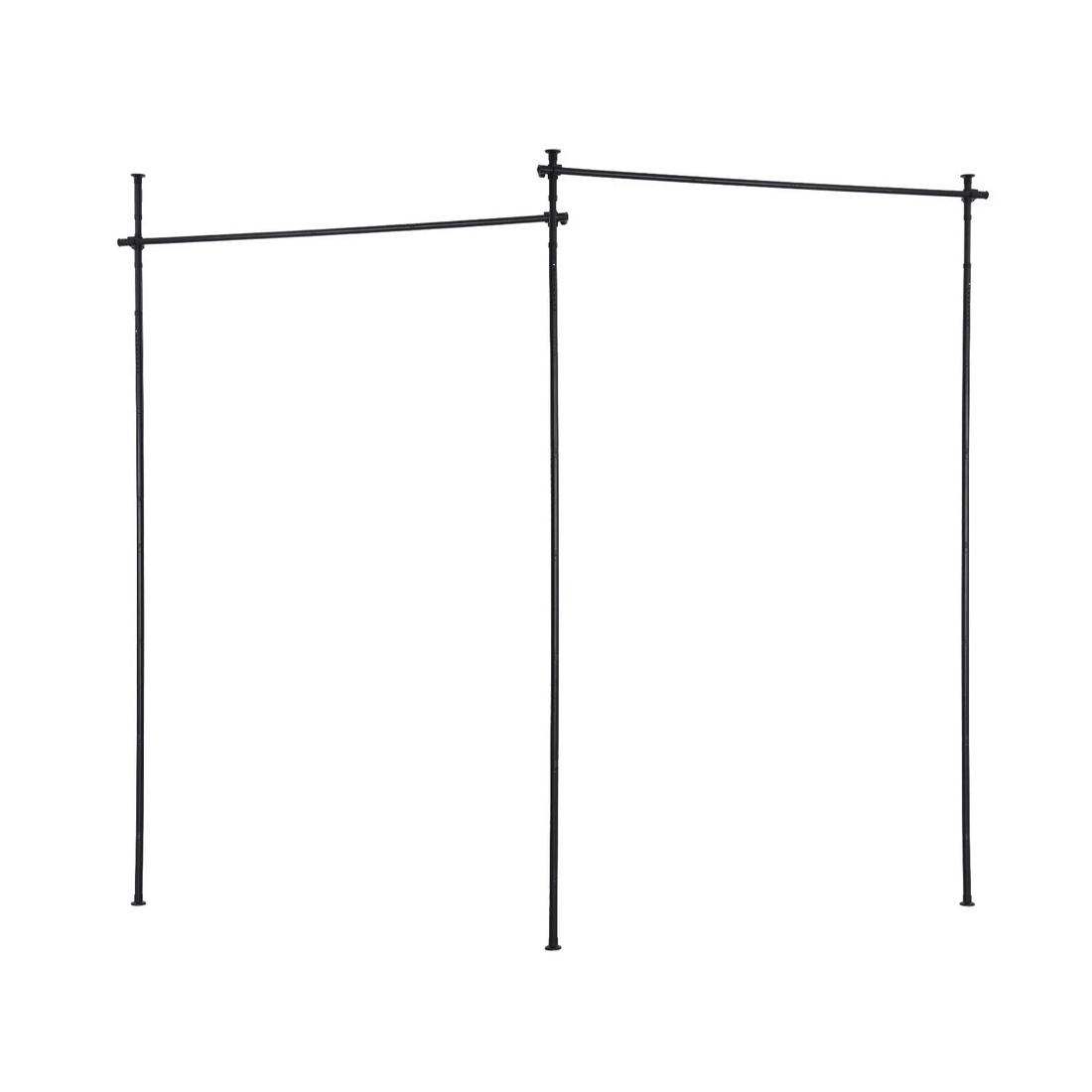 1 Artiss Room Divider Curtain Rod Extendable - Black, 1 of 8