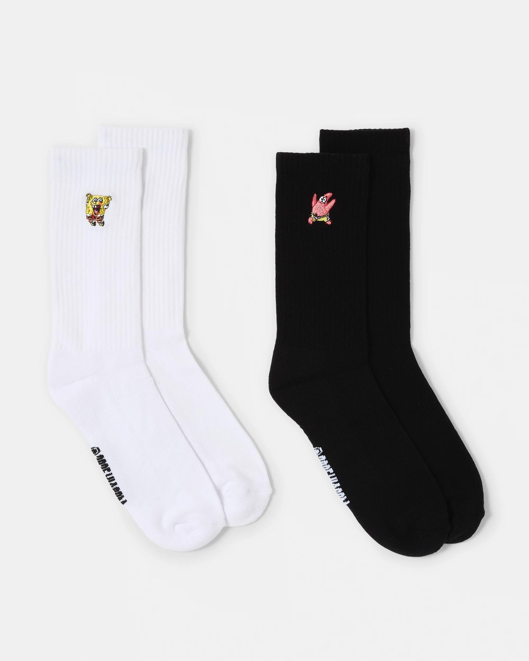 1 2 Pack License Embroidered Socks Spngbb Emb, 1 of 3