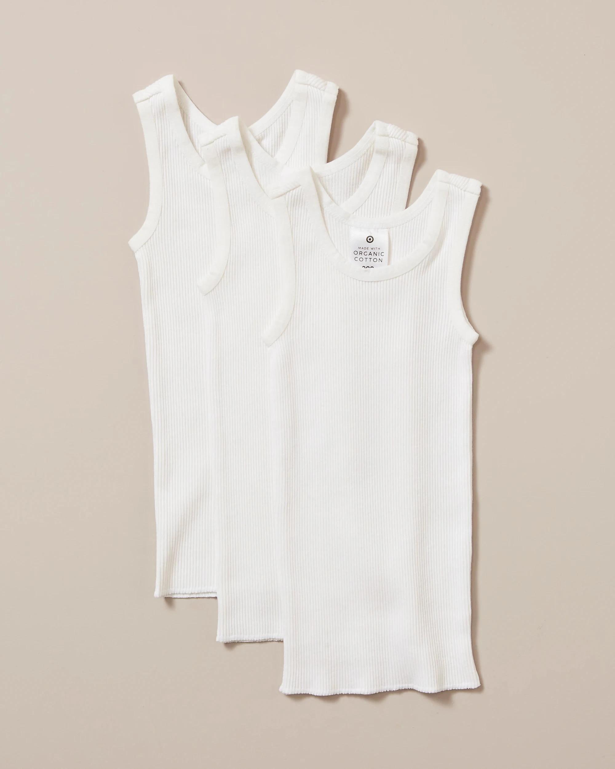 1 Target Baby 3 Pack Baby Organic Cotton Vests WHITE, 1 of 4