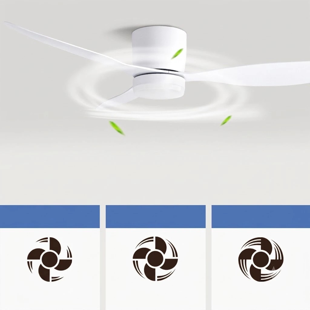 7 Devanti 52'' Ceiling Fan 3 Blades DC Motor w/Light w/Remote - White, 7 of 8