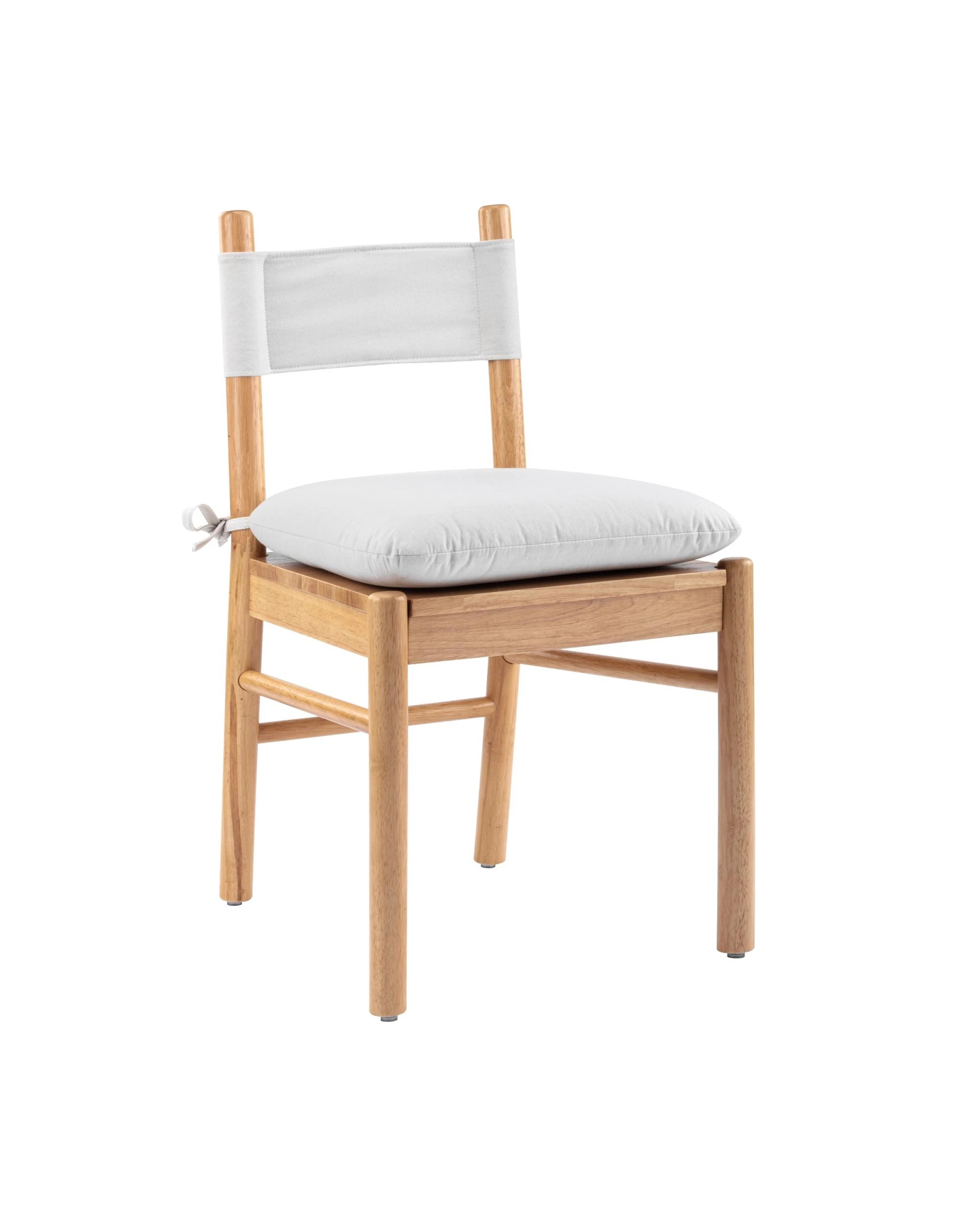 1 Kodu Dining Chairs with Cushion Rubberwood (set of 2) - Beige, 1 of 8