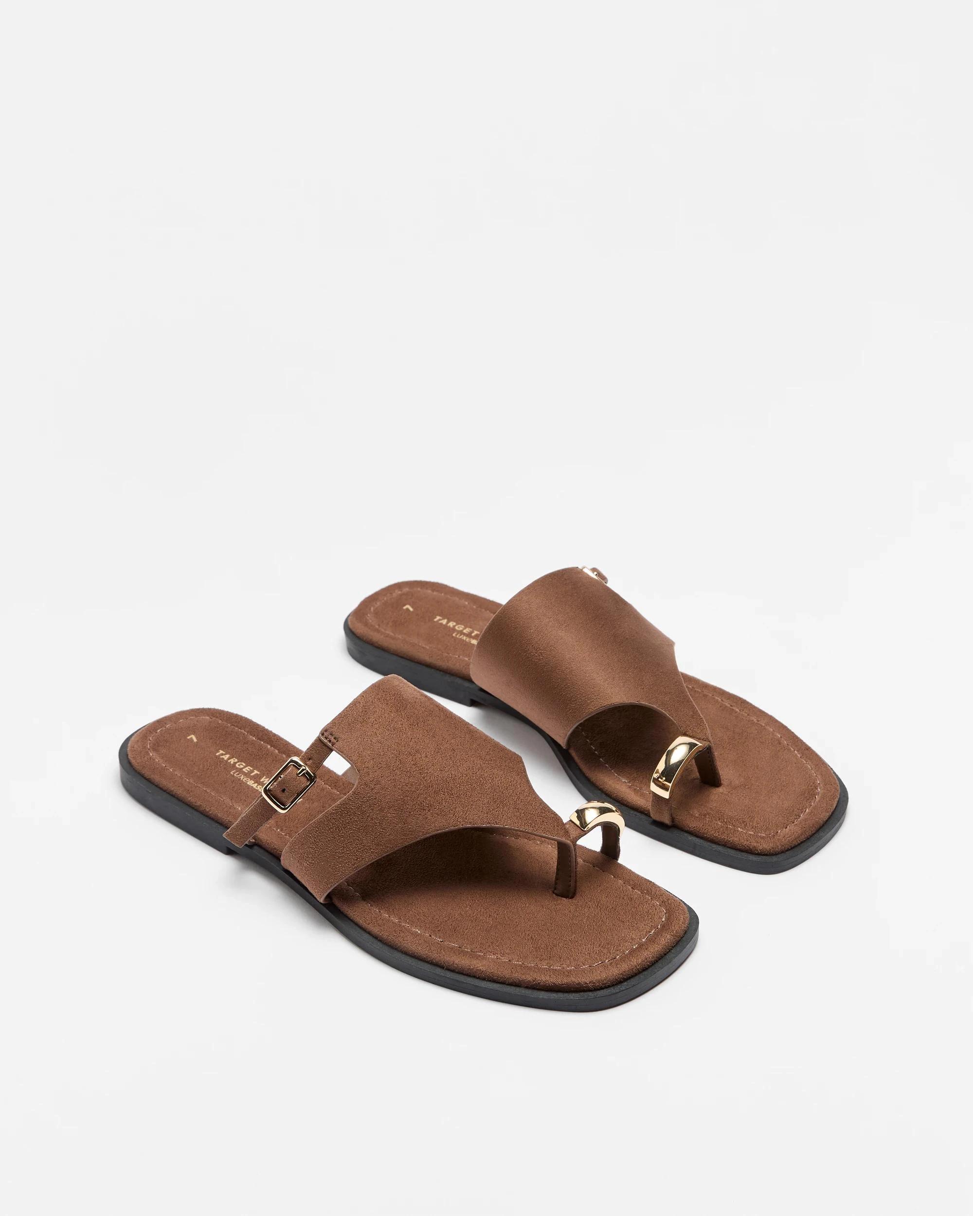 3 Target Womens Metal Trim Thong - Eve CHOCOLATE SUEDE-LIKE, 3 of 3