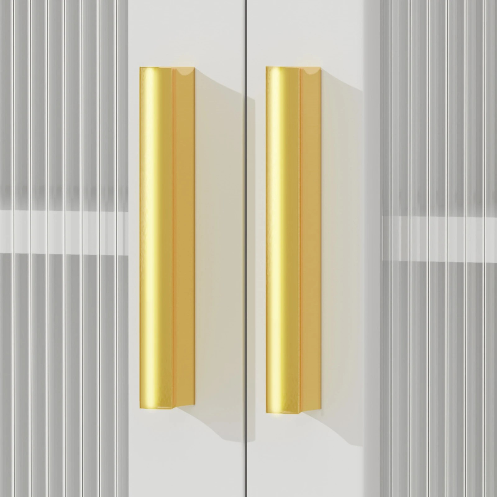 5 Alfordson Buffet Sideboard 2 Doors Cabinet Fluted Doors - White, 5 of 9