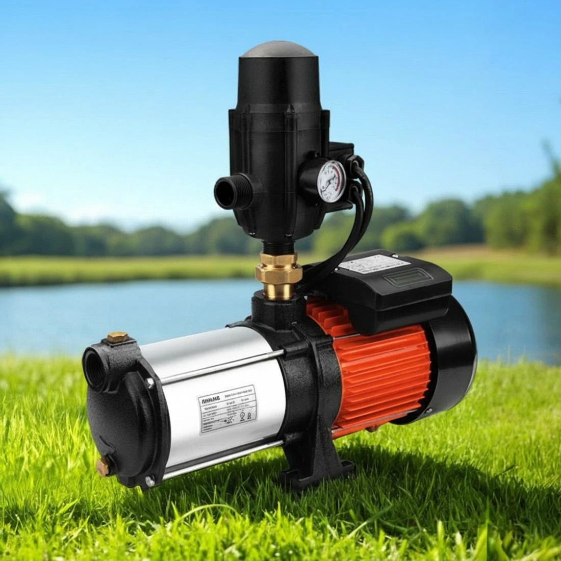 5 Giantz 1800W 5-Stage Garden Water Pump, High Pressure Automatic Booster Pump for Rain Tank Transfer, Farm Lawn - Orange, 5 of 5