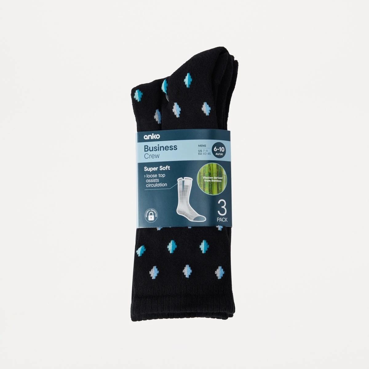 3 3 Pack Bamboo Business Socks BLACK SPOT, 3 of 3