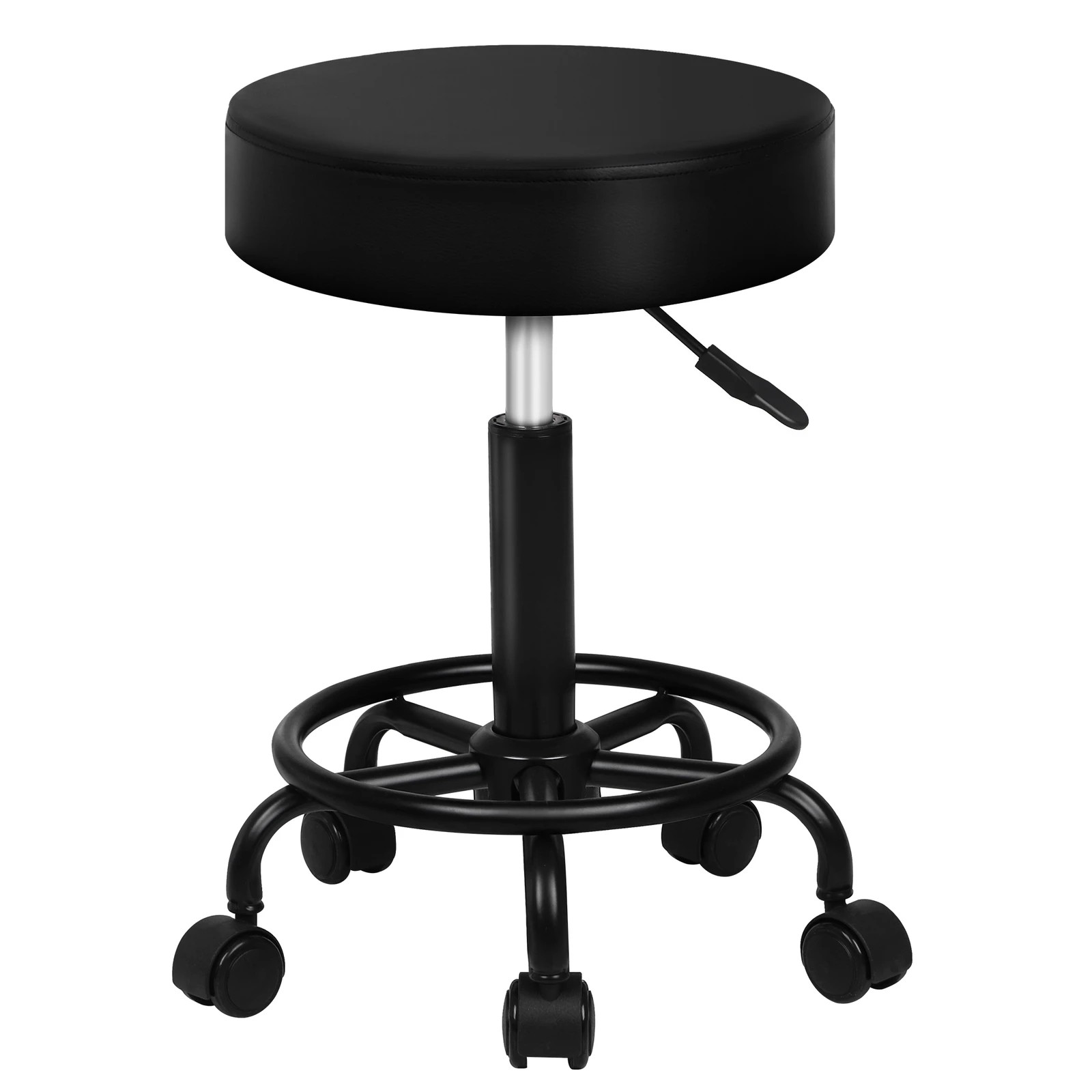 10 Alfordson 2x Salon Stool Round Swivel Barber Hair Dress Chair - All Black, 10 of 10