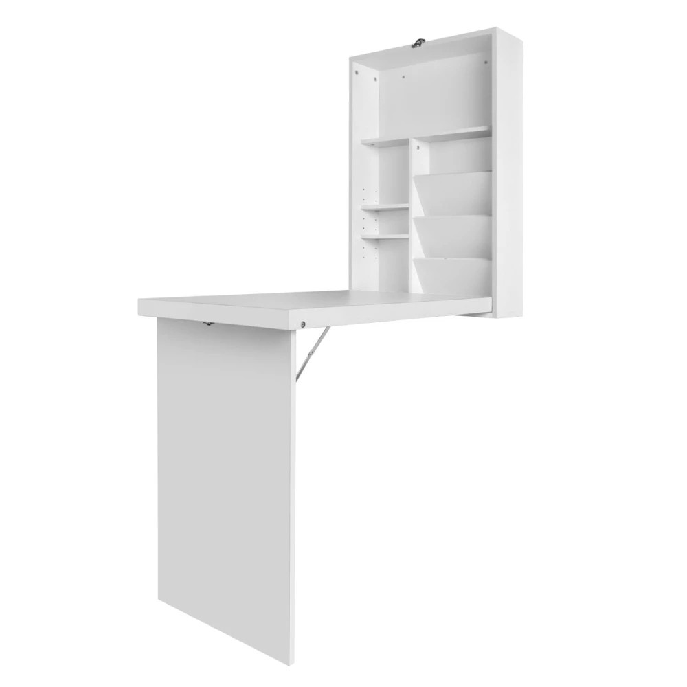 1 Artiss Computer Desk Bookshelf Wall Mount - White, 1 of 7