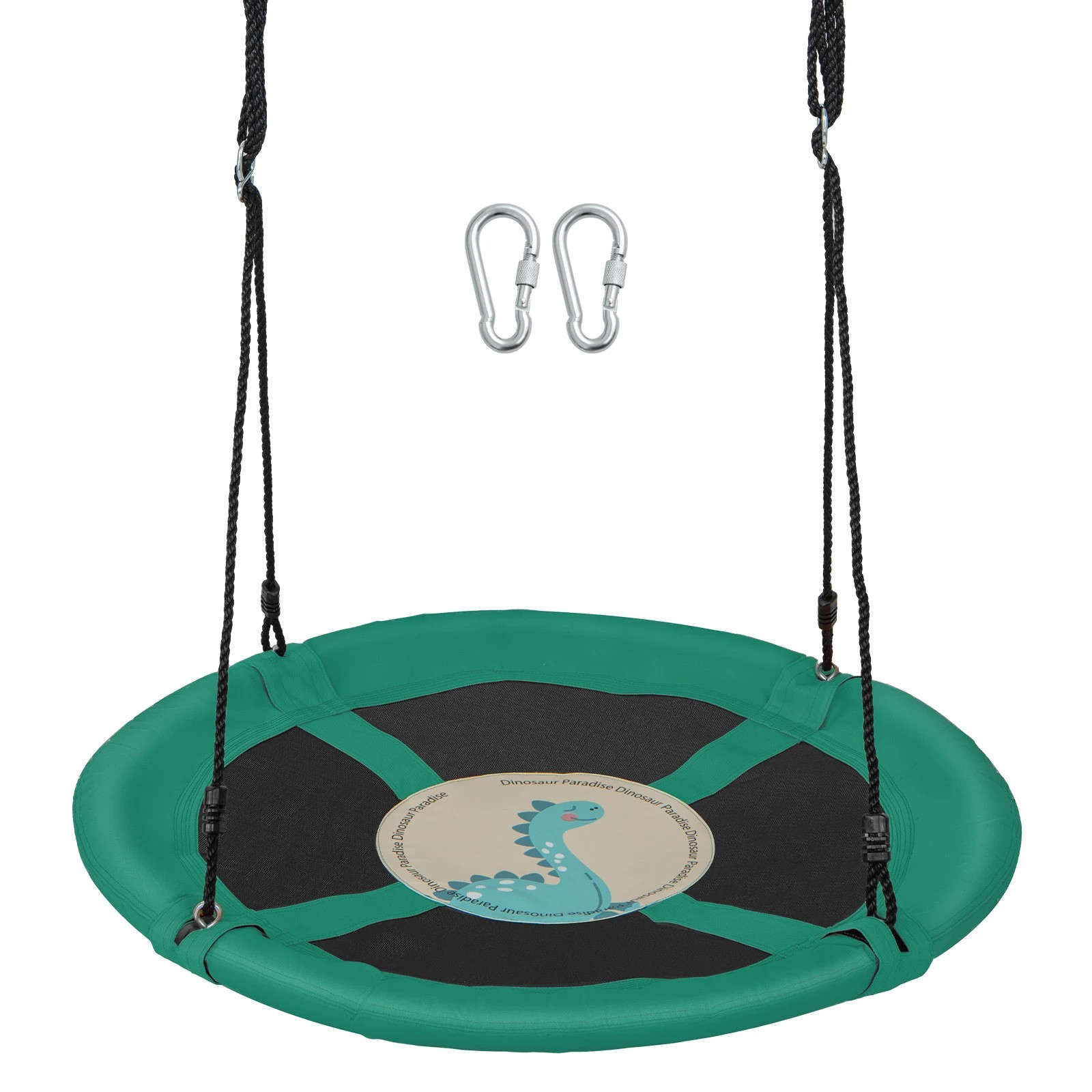 1 Costway 100cm Outdoor Tree Swing All-weather Flying Saucer Swing - Green, 1 of 2