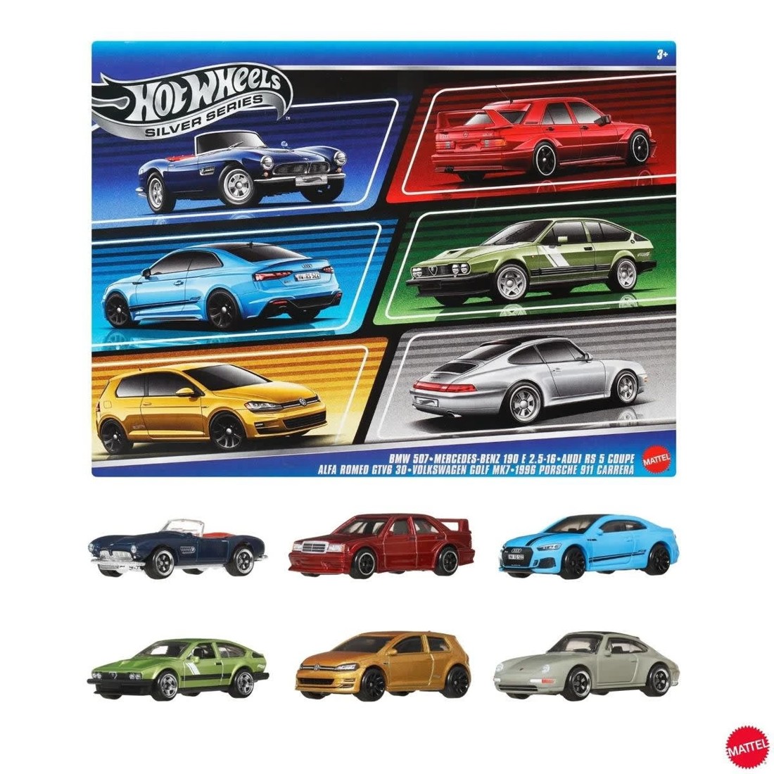 2 6 Pack Hot Wheels Silver Series Euro Style Car Set, 2 of 8