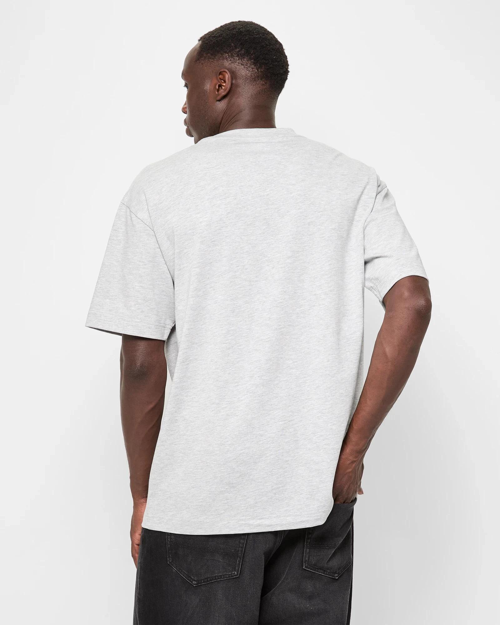 4 Commons Australian Cotton Oversized Heavy Core T-Shirt GREY MARLE, 4 of 7