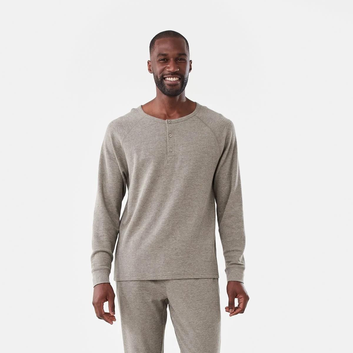 1 Waffle Henley Top Oatmarle, 1 of 6