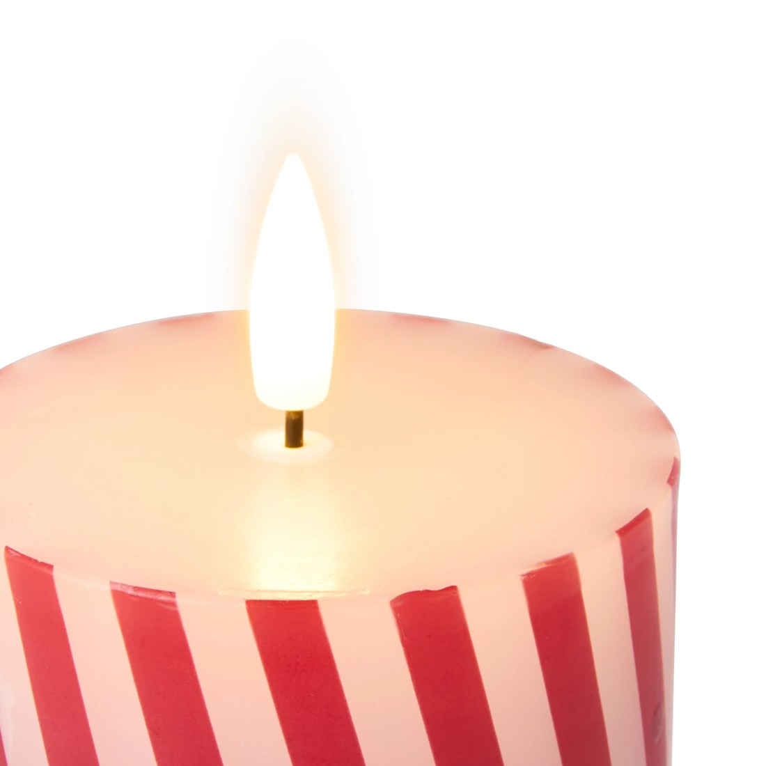5 LED Red and White Stripe Candle Set, 5 of 9