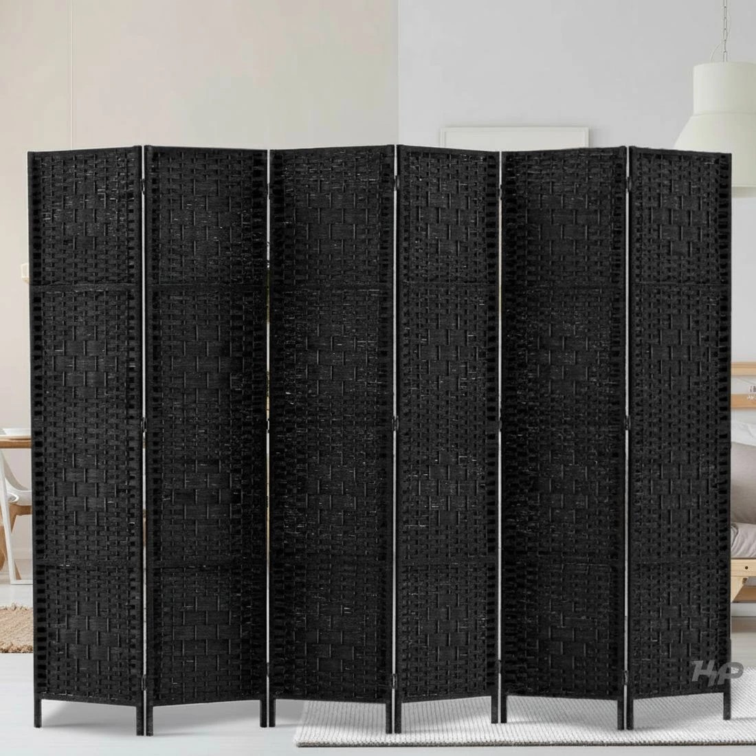 8 Artiss 6 Panel Room Divider Screen 245x170cm Woven - Black, 8 of 8