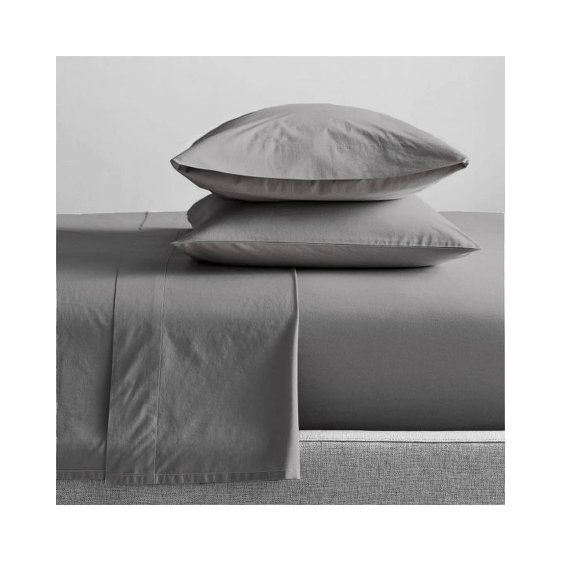 1 Renee Taylor 300 Thread Count 100% GOTS Organic Cotton Percale Sheet Set - King, Steel Grey - Grey, 1 of 2