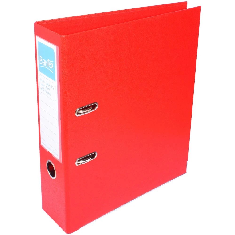 4 Bantex A4 Extra Capacity 2 Ring Lever Arch Folder Red, 4 of 4