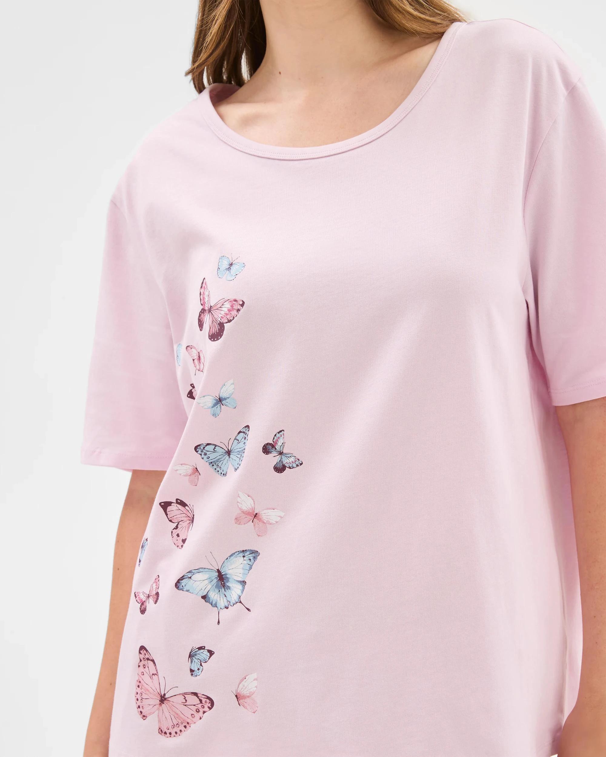 2 Target Woman Australian Cotton Short Sleeve Jersey Pyjama Set BUTTERFLY, 2 of 6