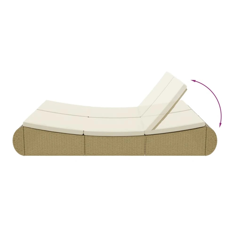 8 vidaXL Sunlounger Removable/Replaceable Cushions - Beige, 8 of 9