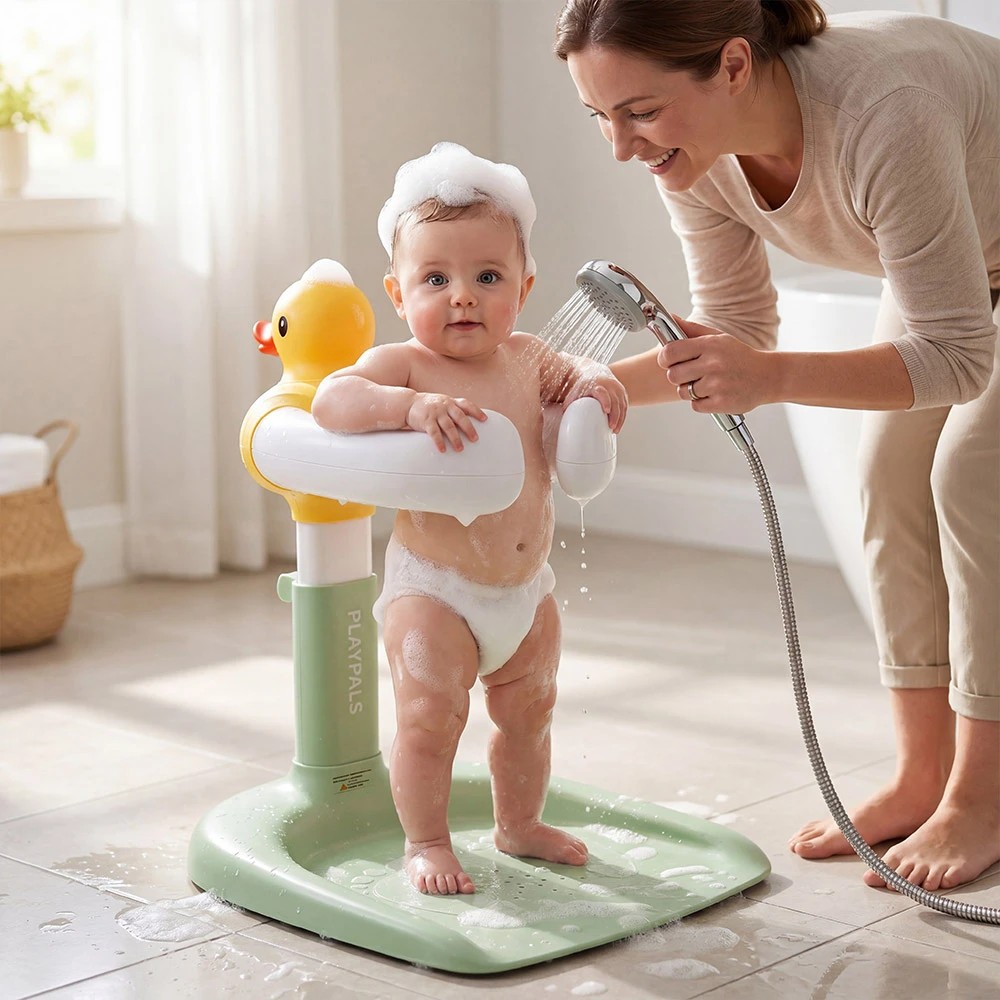 3 PlayPals Baby Shower Stand Adjustable Infant Bathtub Standing Support Rack - Green, 3 of 3